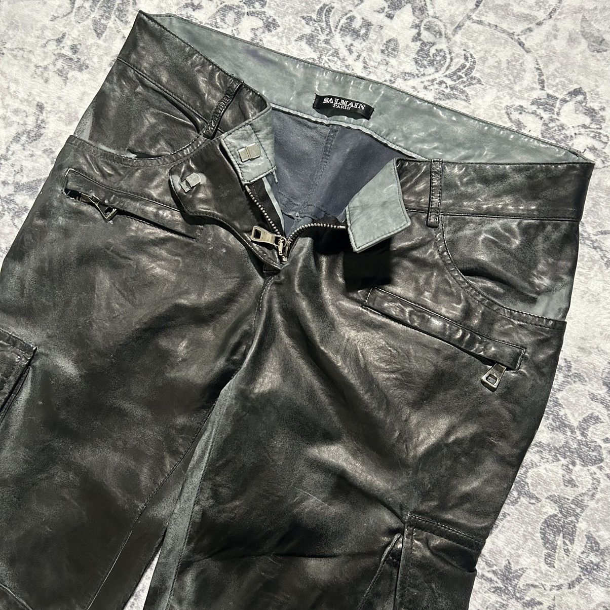 Balmain Balmain Decarnin Leather Cargo Biker Pants Size US 30 / EU 46 - 5 Thumbnail