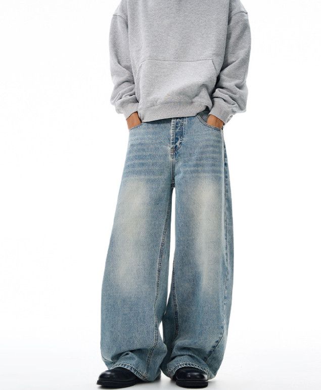 Vintage American retro wide-leg men's loose straight-leg jeans Size US 32 / EU 48 - 1 Thumbnail