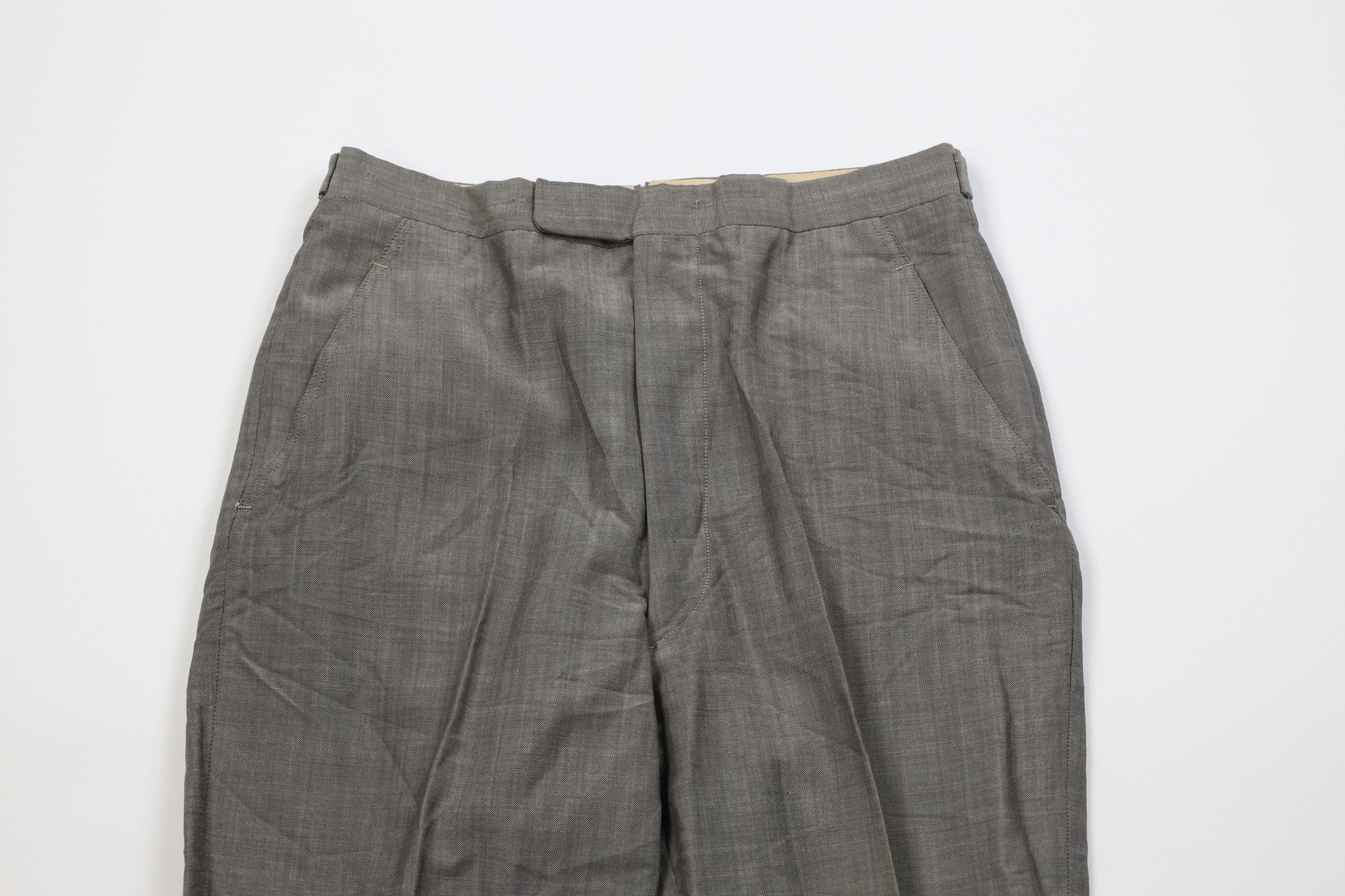 Vintage Vintage 50s Rockabilly Wool Rayon Gabardine Chino Pants USA Size US 28 / EU 44 - 2 Thumbnail