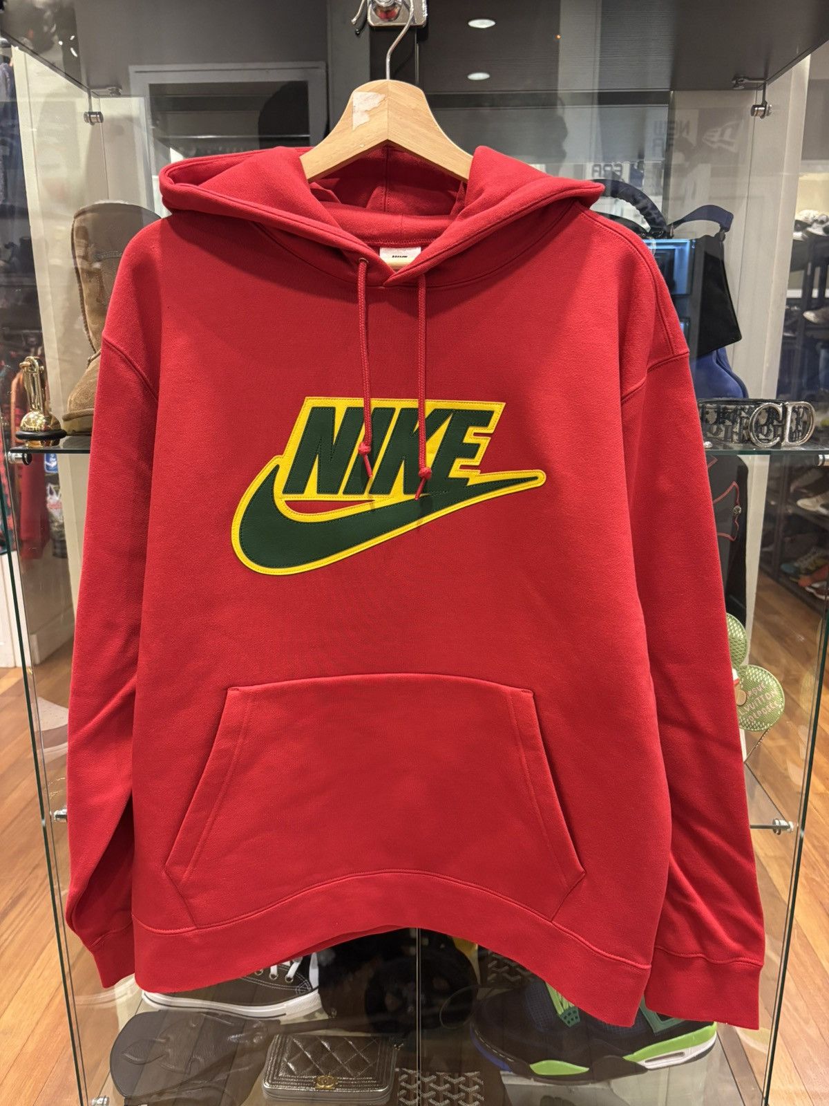 Supreme Nike Leather Appliqué Hooded Sweatshirt (FW19) - $160