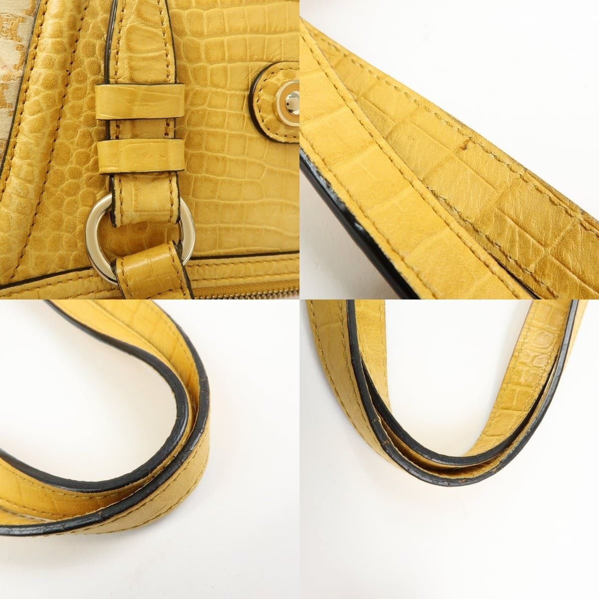 Celine Celine Macadam Coated Canvas & Leather Tote Yellow Size ONE SIZE - 4 Thumbnail