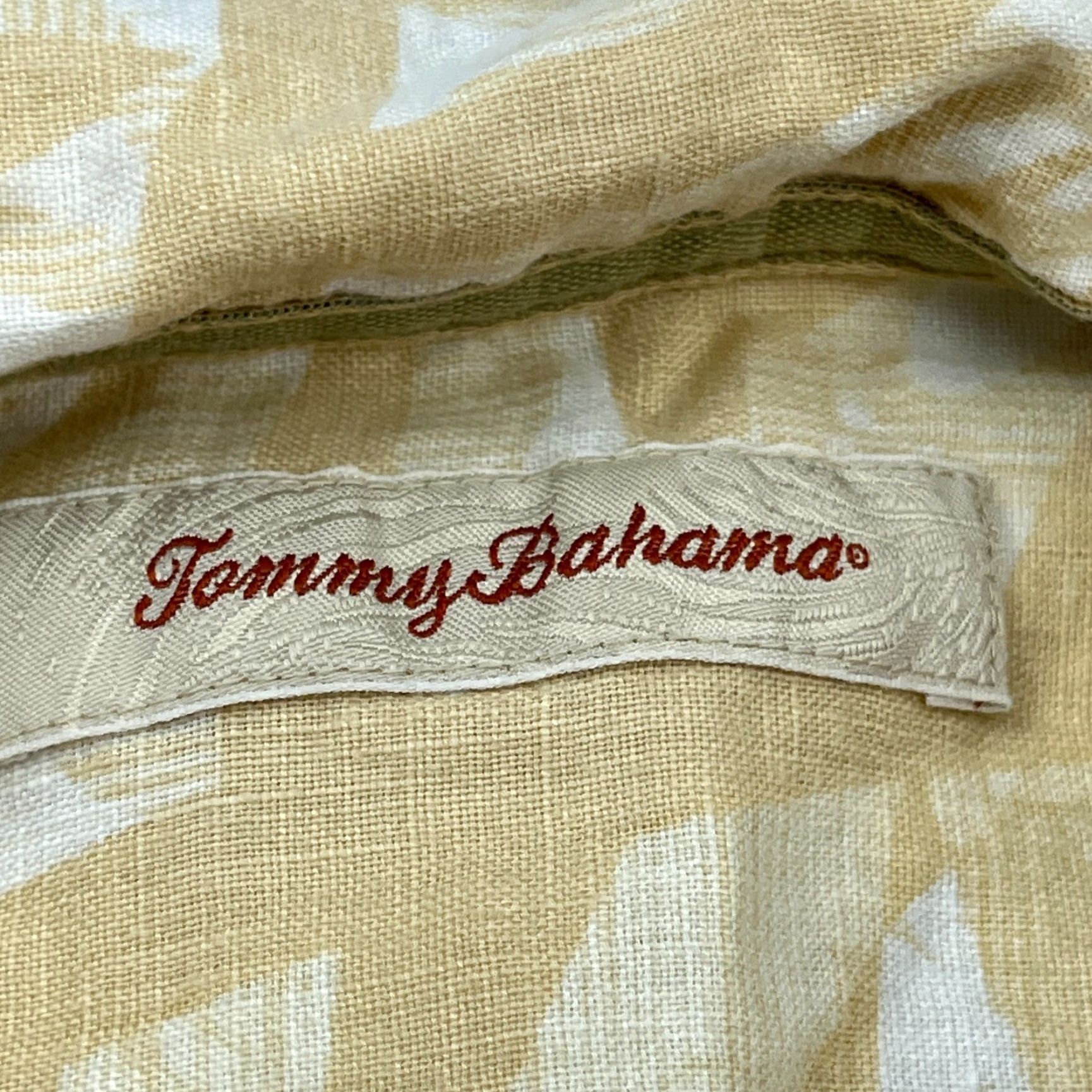 Tommy Bahama Tommy Bahama Shirt Men XL Yellow Linen Button Up Hawaiian Camp Pocket Beach Size US XL / EU 56 / 4 - 5 Thumbnail