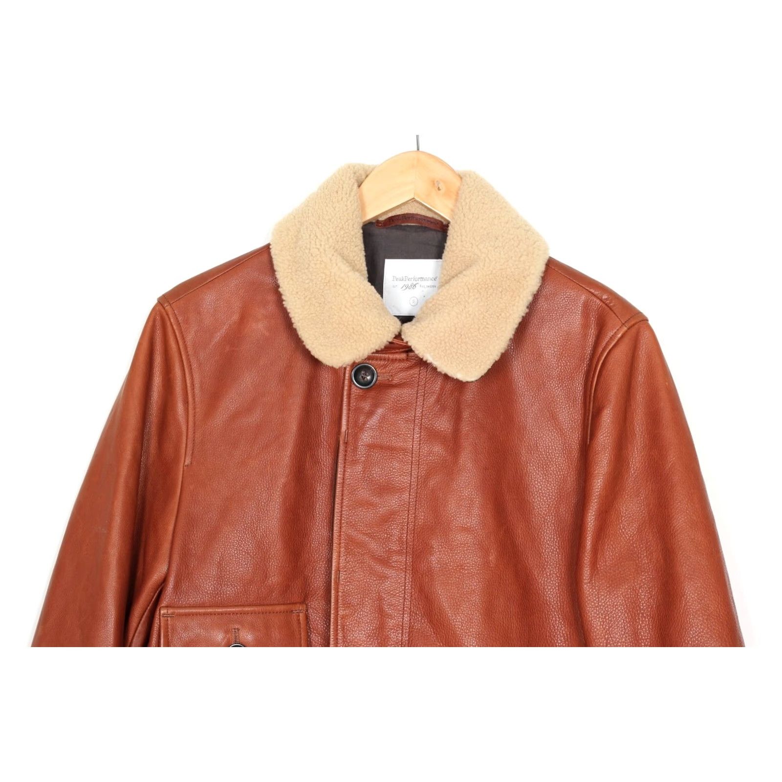 Peak Performance PEAK PERFORMANCE ROCCO LJ Sherpa Collar Leather Jacket Men Size S MJ4323 Size US S / EU 44-46 / 1 - 2 Thumbnail
