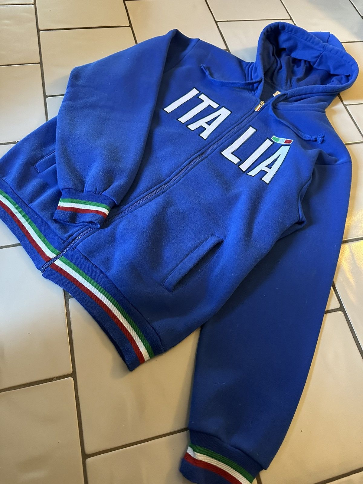 image of Vintage Vntg 3Xl Italia Hoodie in Blue, Men's (Size 2XL)