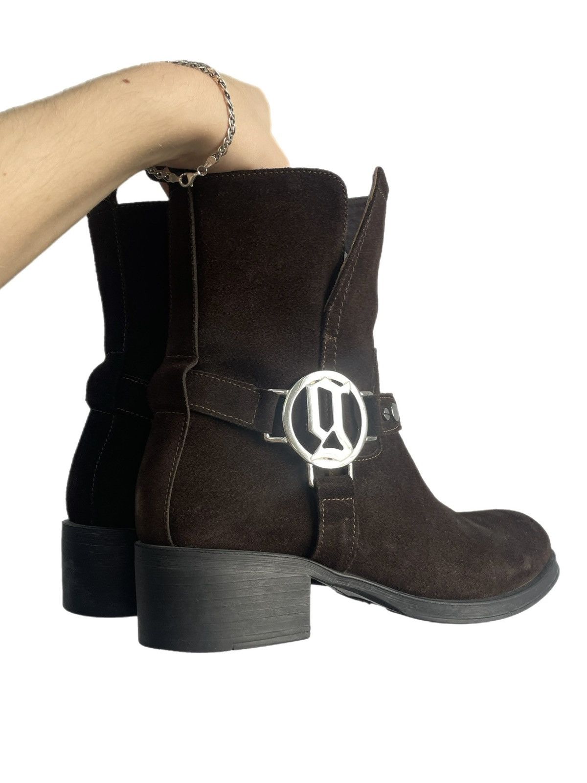 John Galliano Last drop✅✅galliano suede buckle boots western cowboy y2k Size US 8 / EU 41 - 2 Thumbnail
