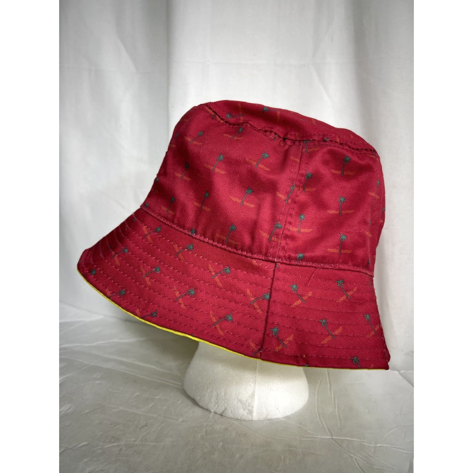 Vintage Kiva Camino Bucket Hat Unisex Adults One Size Red Palm Trees Logo Sun Protection Summer Casual Cap Hat Size ONE SIZE - 6 Thumbnail