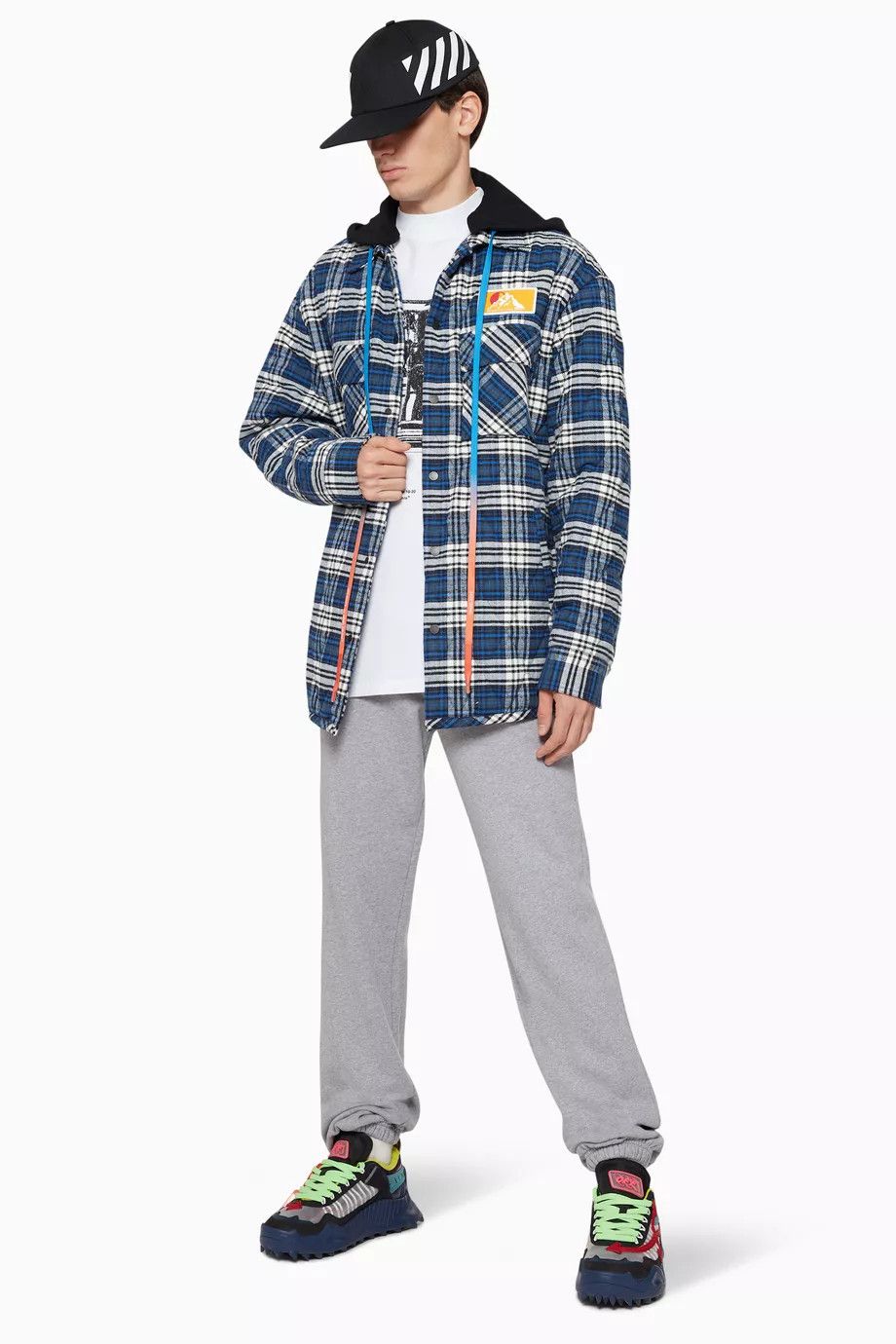 Off-White White Scaffolding Arrows Print Long Sleeve Mock Neck T-Shirt Size US M / EU 48-50 / 2 - 4 Thumbnail