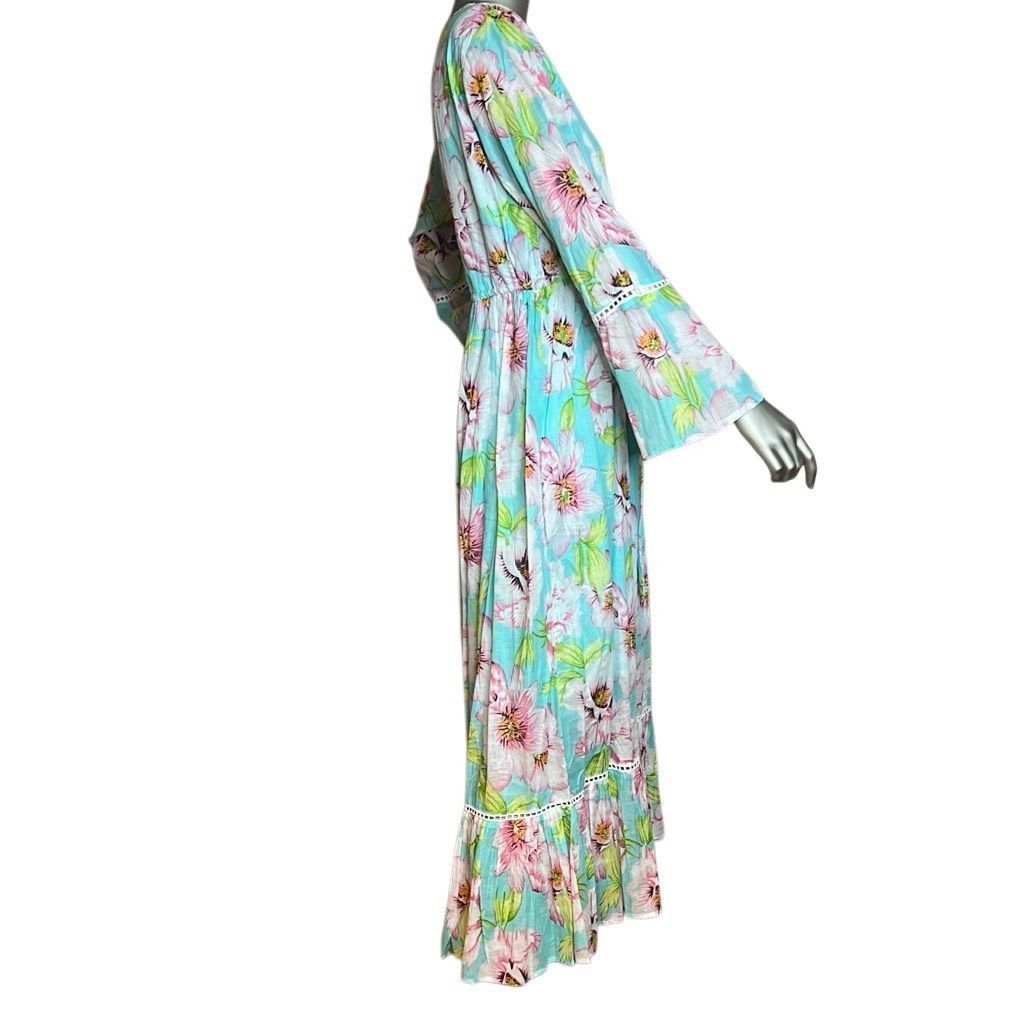 KTZ NWT Debbie Katz Lulu Dress Cotton Bohemian Floral (008) Size S / US 4 / IT 40 - 6 Thumbnail