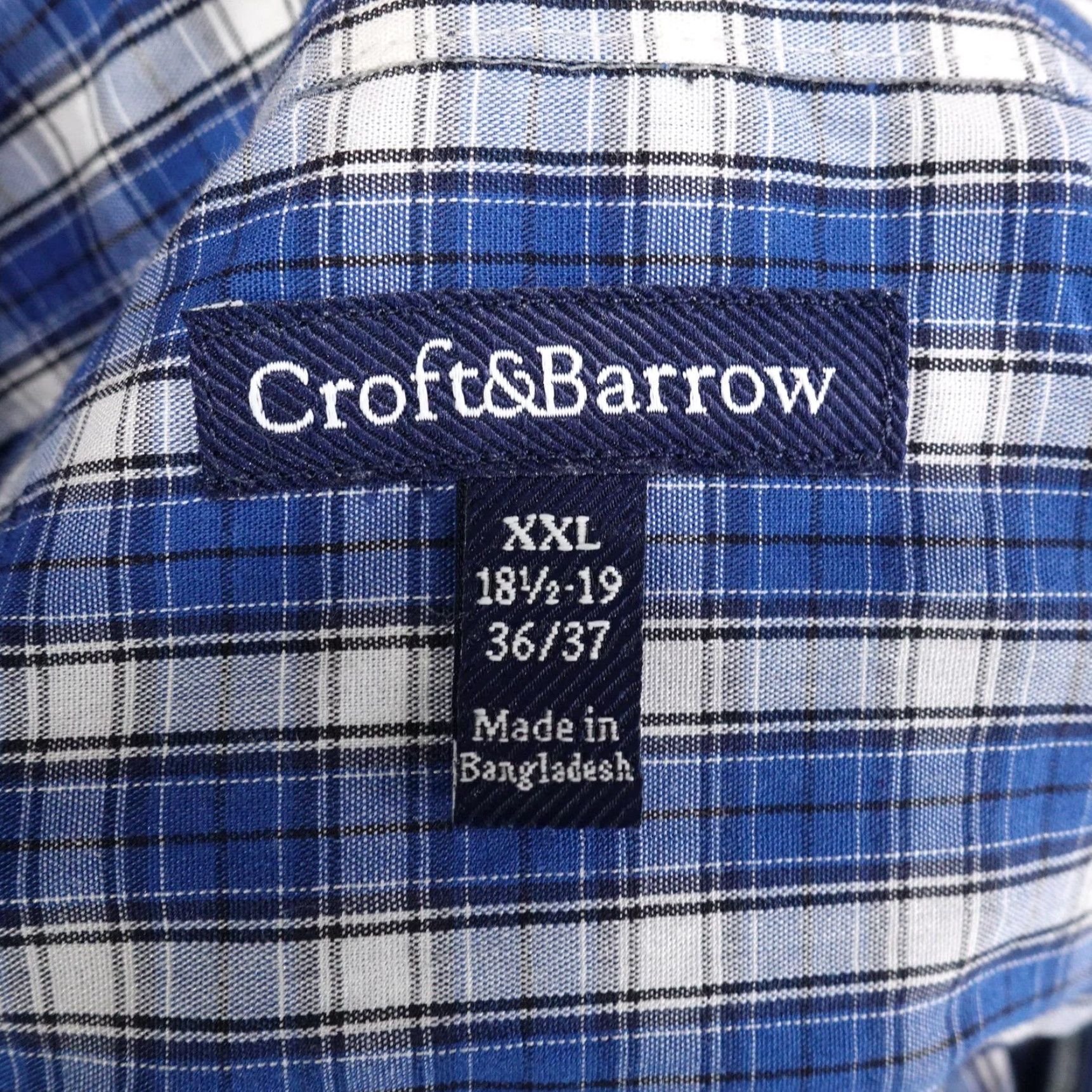 Croft & Barrow Croft & Barrow Shirt Mens 2XL 18.5-19 36/37 Blue Plaid Long Sleeve Button Down Size US XXL / EU 58 / 5 - 6 Thumbnail