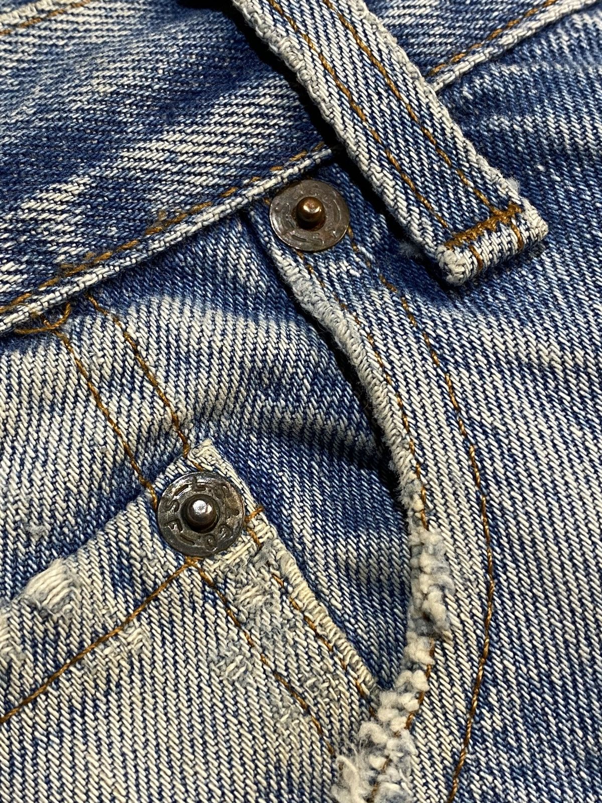 Levi's × Vintage 60's Levis Destroyed Washed Blue Rindem Jeans Size US 30 / EU 46 - 18 Thumbnail