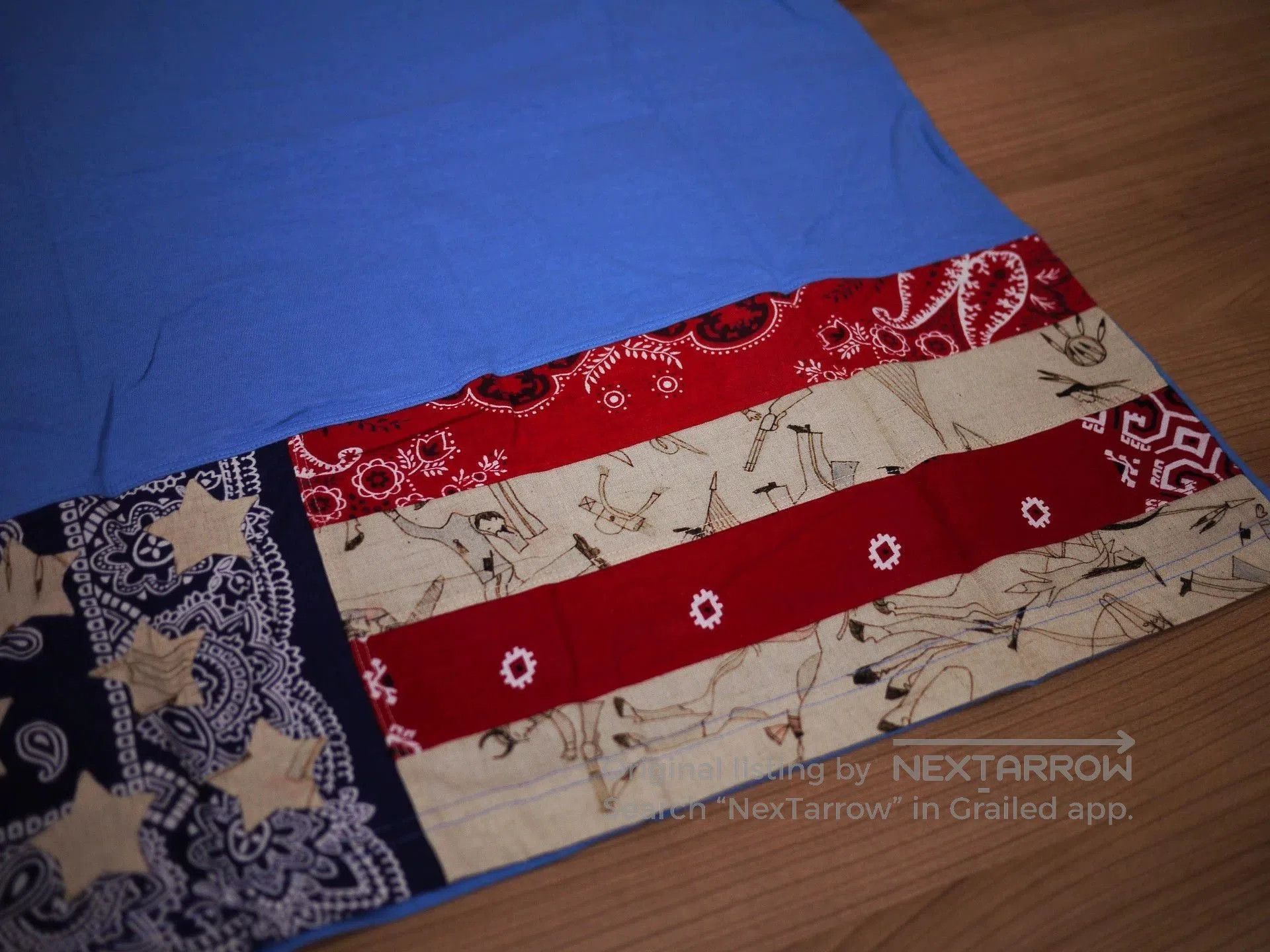 Visvim Blue Short-Sleeve Shirt with Bandana Print Hem. Size US S / EU 44-46 / 1 - 3 Thumbnail