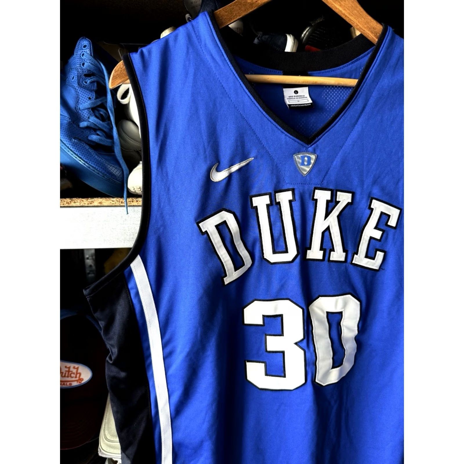 Nike NIKE ELITE Duke Blue Devils BASKETBALL JERSEY #30 MENS LARGE Blue DEVILS 90s Nike Basketball Jersey Shirt Sports USA Fans Size US L / EU 52-54 / 3 - 3 Thumbnail