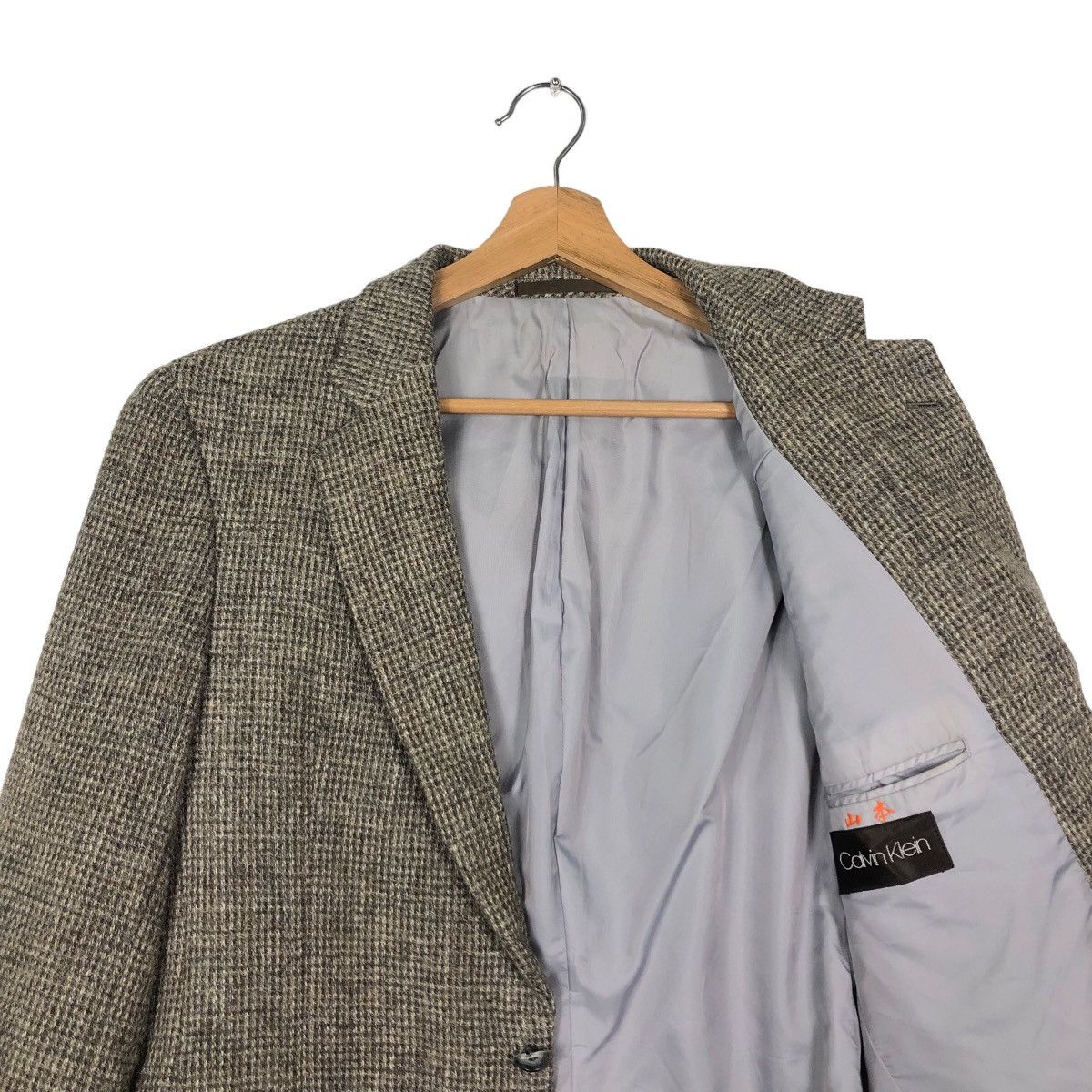 Vintage 🔥90’s Herringbone Wool Jacket Double Breast Calvin Klein Size US M / EU 48-50 / 2 - 9 Thumbnail
