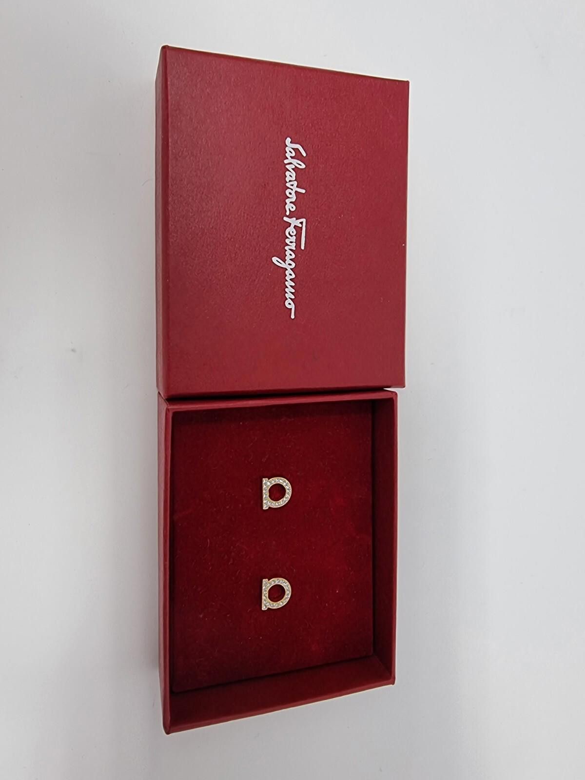 Salvatore Ferragamo SALVATORE FERRAGAMO Gancini Crystal Stud Earrings Gold-Tone Size ONE SIZE - 3 Thumbnail