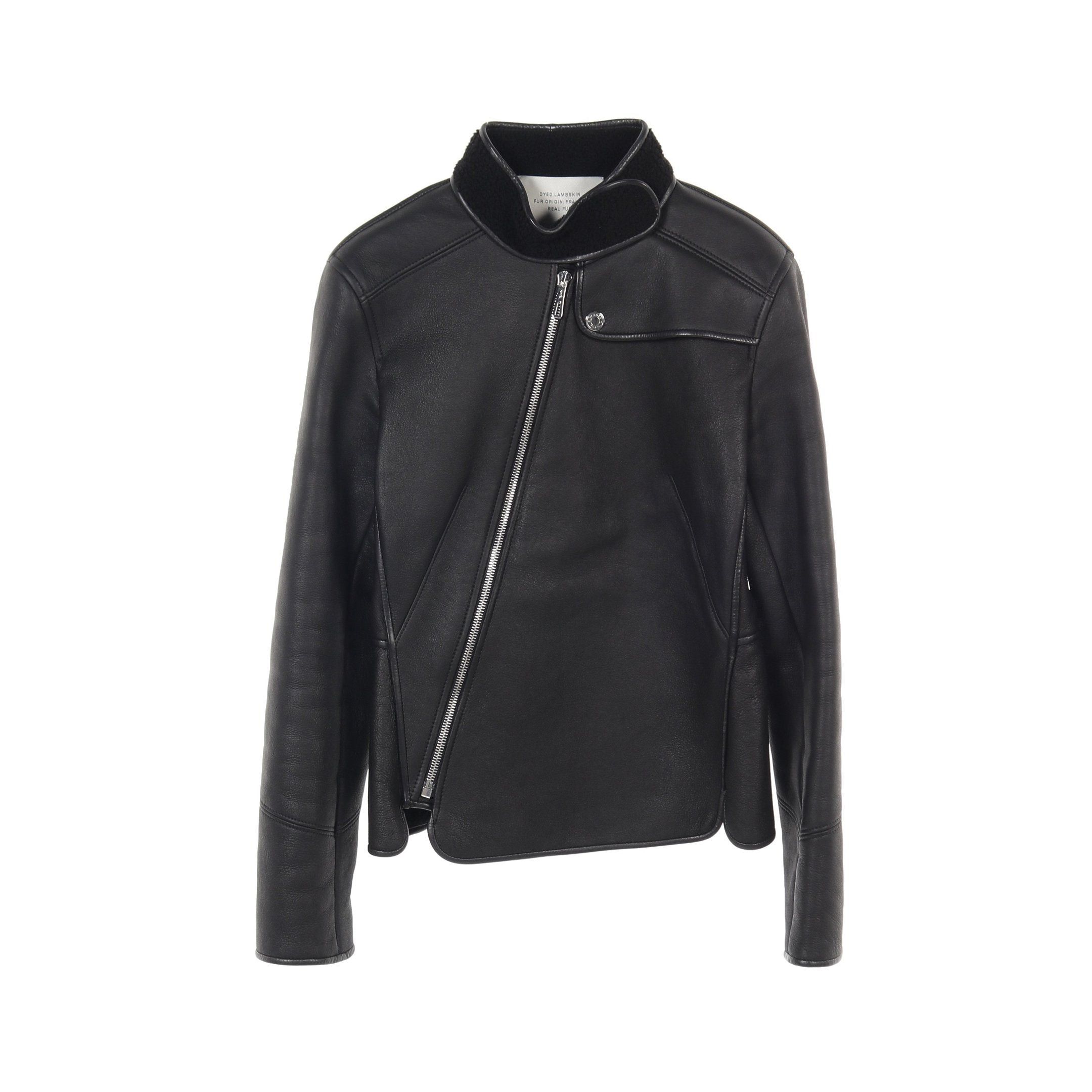Hermes Hermes Shearling Jacket Leather Lambskin Black Size ONE SIZE - 1 Thumbnail