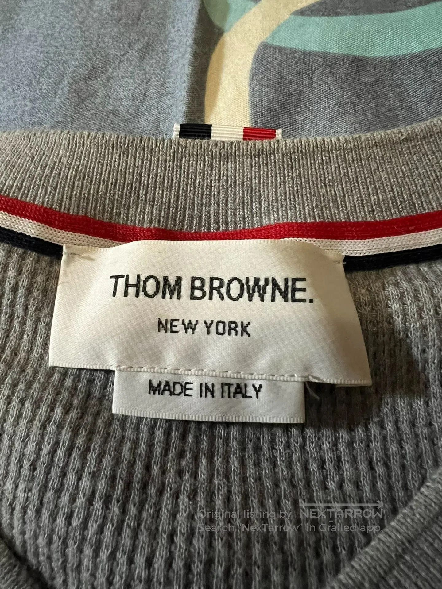 Thom Browne Thom Browne 4-Bar Waffle Henley Sweatshirt. Size US L / EU 52-54 / 3 - 3 Thumbnail