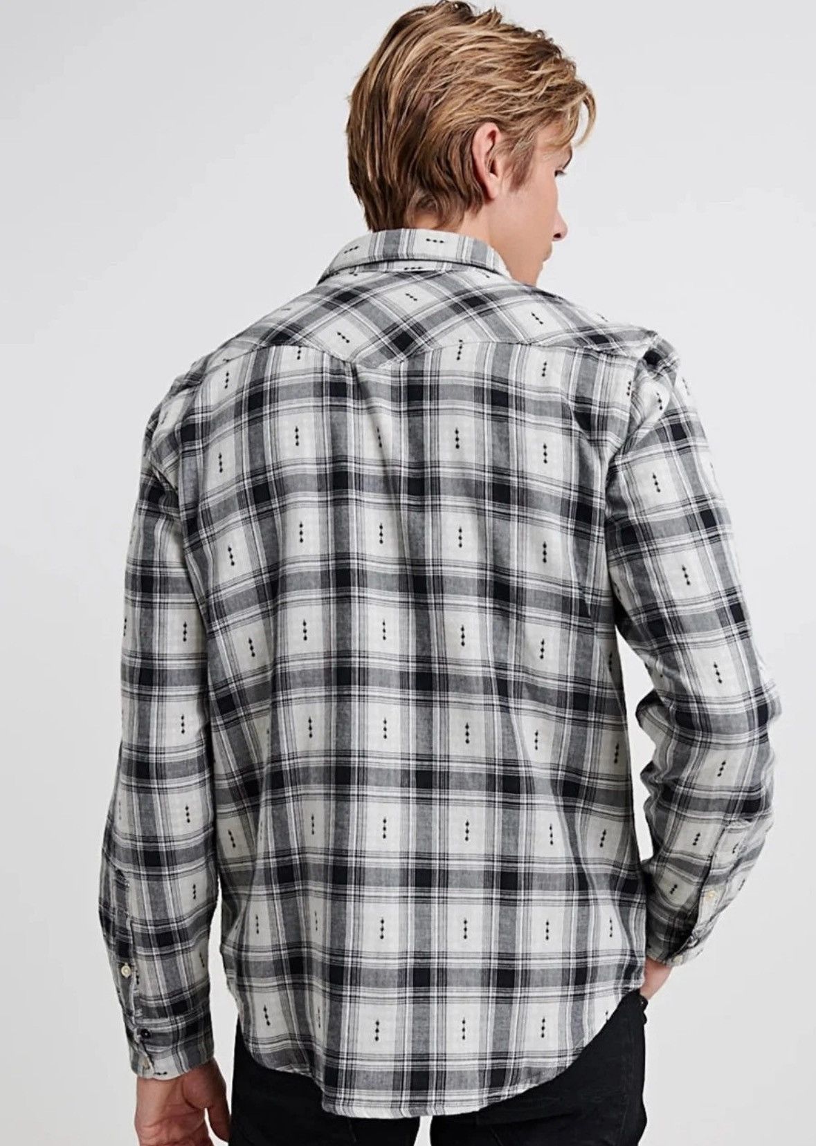 Lucky Brand LUCKY BRAND Dobby Plaid Snap Button Western Shirt Size US XL / EU 56 / 4 - 2 Thumbnail