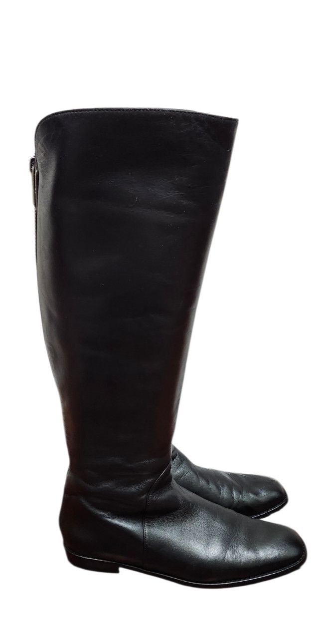 Stuart Weitzman Stuart Weitzman Black Leather Knee High Riding Boots Side Size US 7.5 / IT 37.5 - 5 Thumbnail