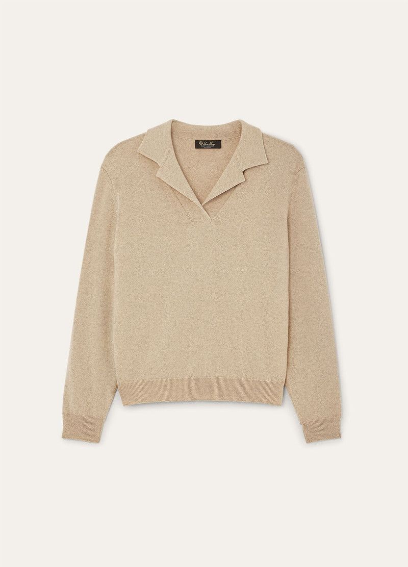 Loro Piana o1srvl11e0526 FAO9754 Arona Polo Shirt in Beige Size XS / US 0-2 / IT 36-38 - 1 Thumbnail