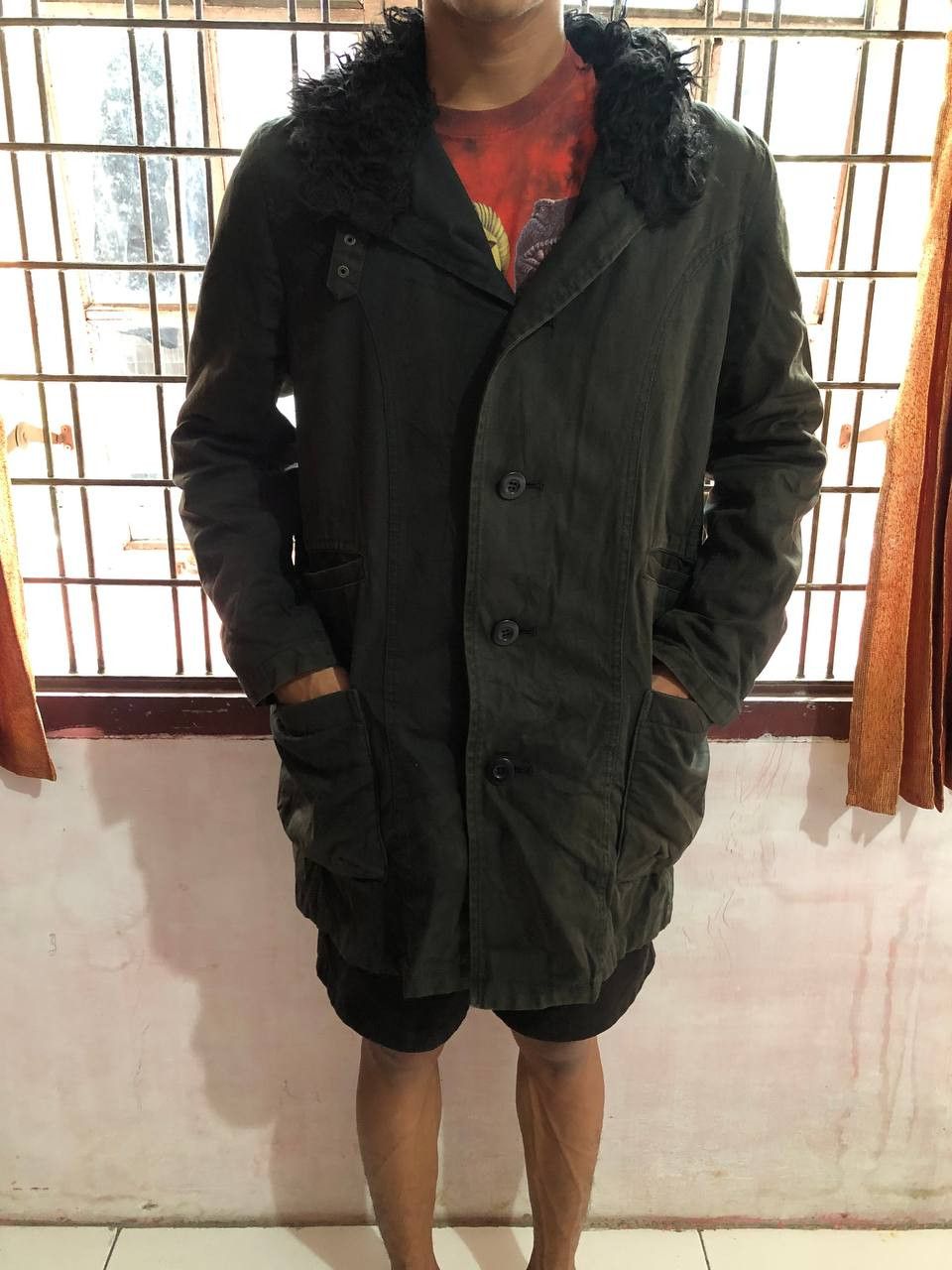 PPFM Thrashed PPFM Fur Hoodie Parkar Jacket Size US L / EU 52-54 / 3 - 15 Thumbnail