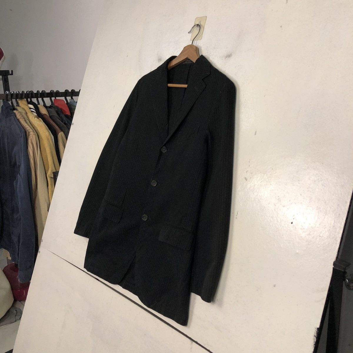 Issey Miyake 💥VINTAGE HICKORY CHORE JACKET SABI SABI STRIPED Size 46R - 4 Thumbnail