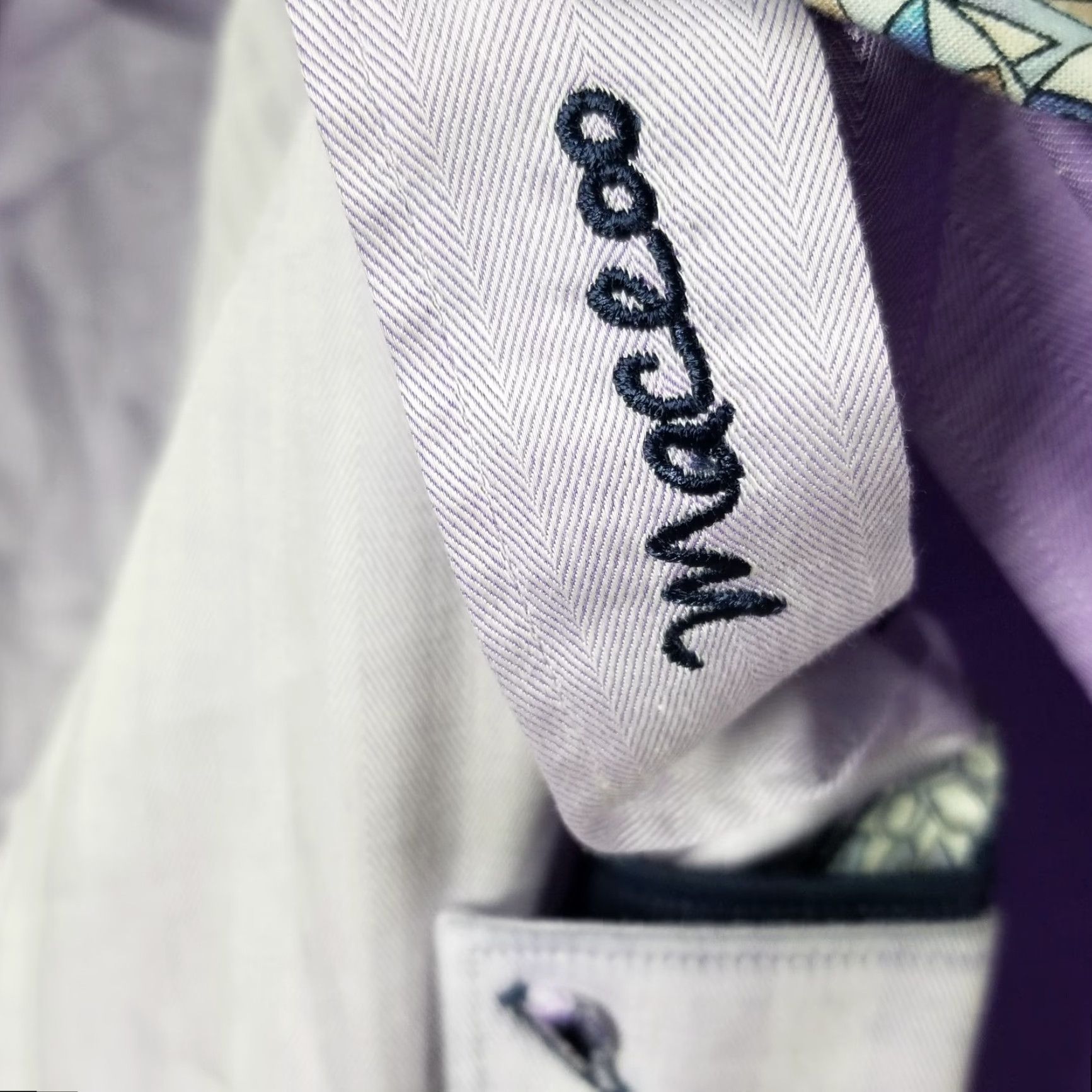 Maceoo VINTAGE Maceoo Fibonacci Purple Shimmer Long Sleeve Button-Down Shirt 2XL Casual Party Mens Size 48R - 7 Thumbnail