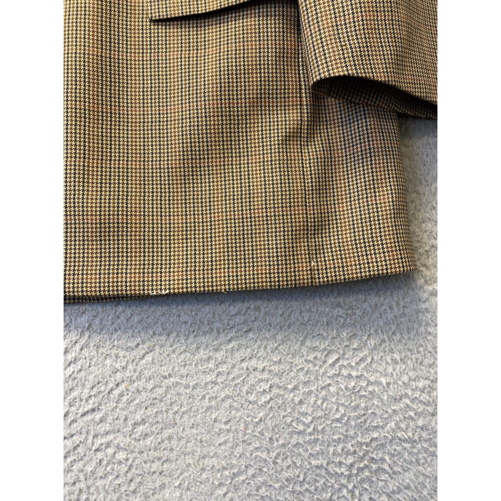 Brooks Brothers VINTAGE Brooks Brothers Brown Houndstooth Wool Tuxedo Suit Jacket Men 42R Formal Size 42R - 6 Thumbnail