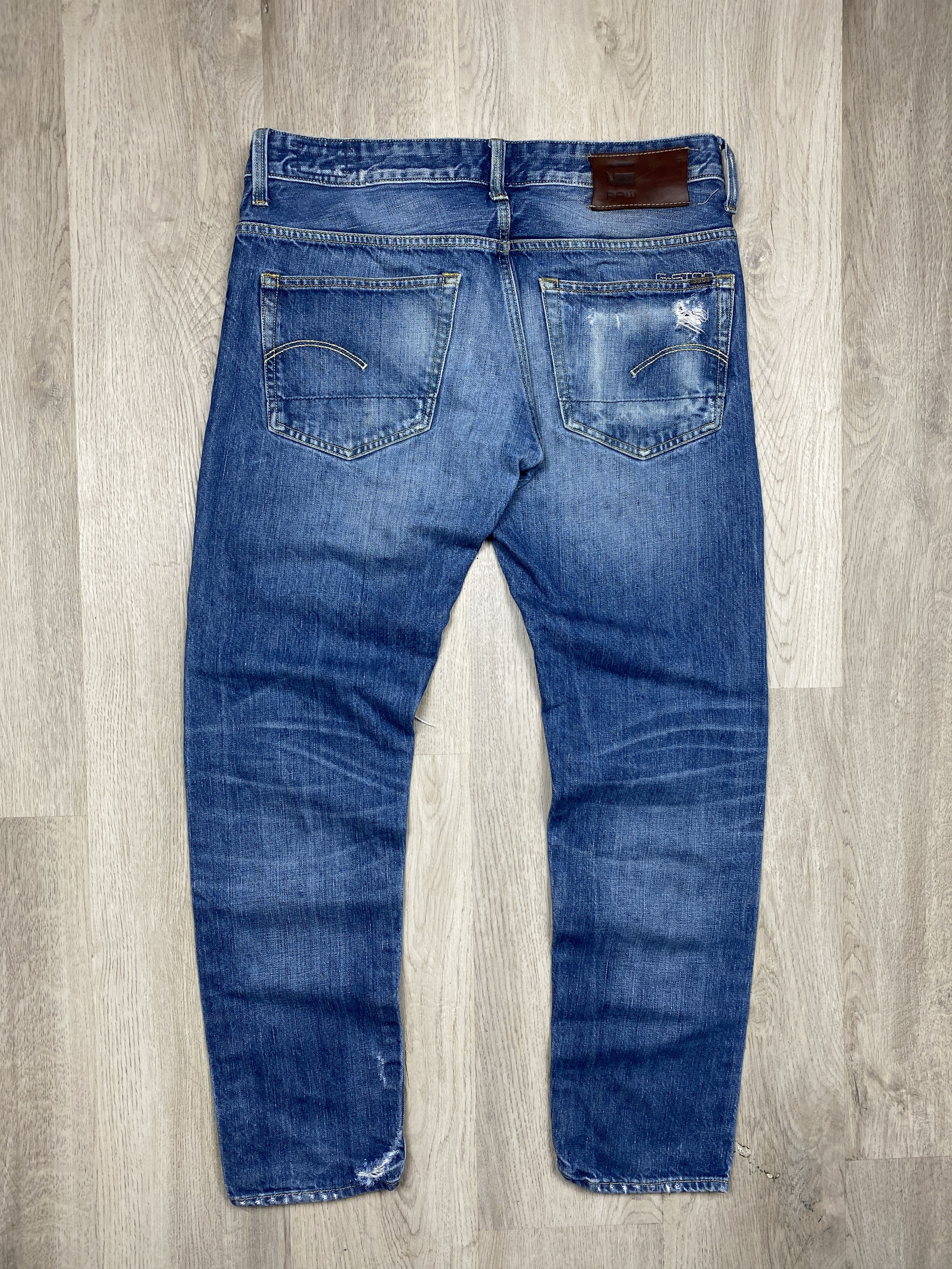 G-Star G Star Raw Mens Low Tapered Distressed Denim Pants Jeans Size US 33 - 6 Thumbnail