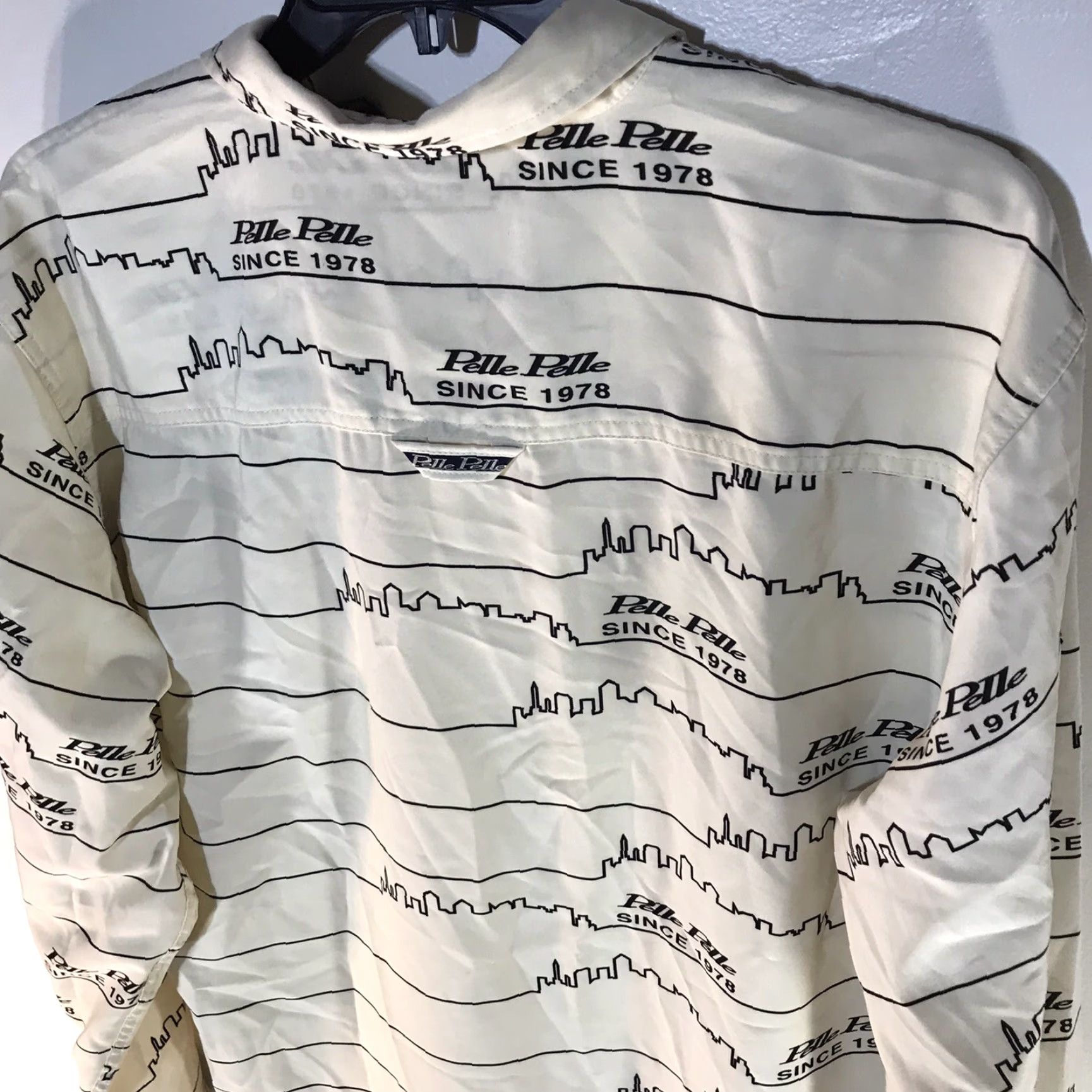 Pelle Pelle Pelle Pelle Marc Buchanan Dress Shirt Button Up Pale Yellow/Blk Mens Size L Size 42R - 5 Thumbnail