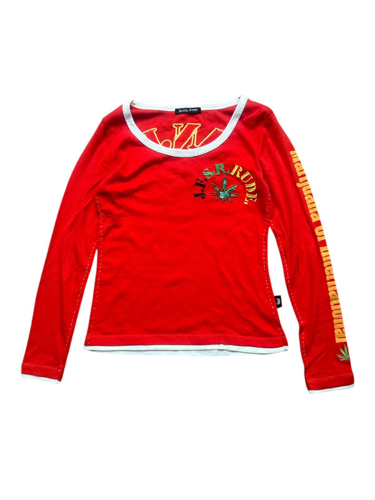 If Six Was Nine Vintage jfsr ganja weed long sleeve y2k punk dark decora Size M / US 6-8 / IT 42-44 - 2 Thumbnail