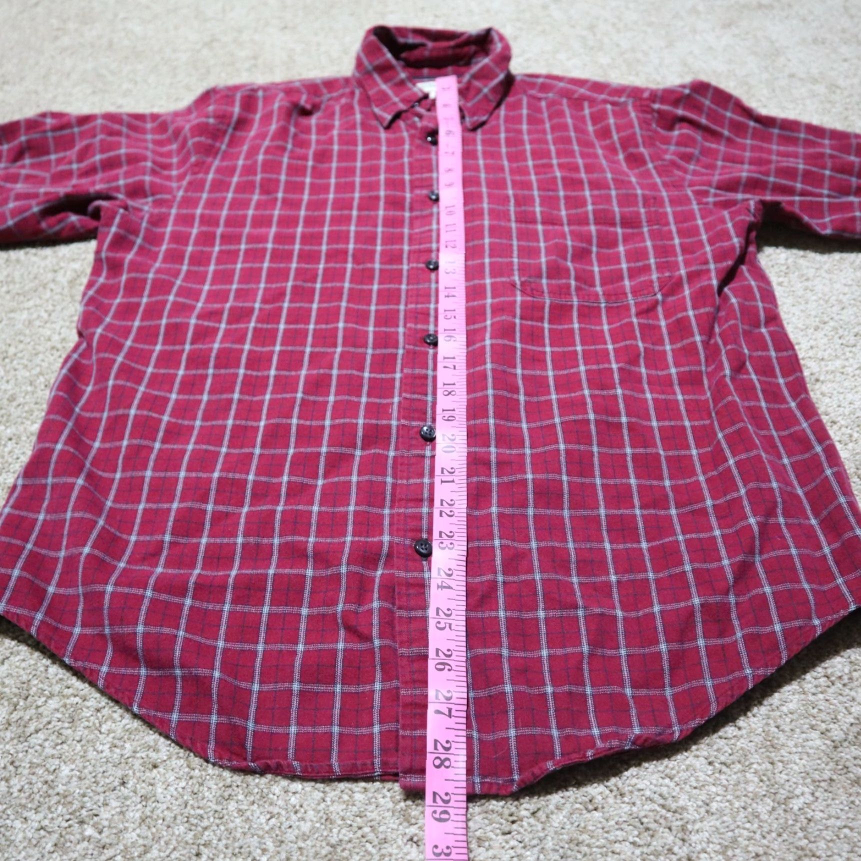 Vintage VINTAGE St. John's Bay Shirt Plaid Button-Front 100% Cotton Men M Red Classic Fit Button-Up Size M Mens Size US M / EU 48-50 / 2 - 5 Thumbnail