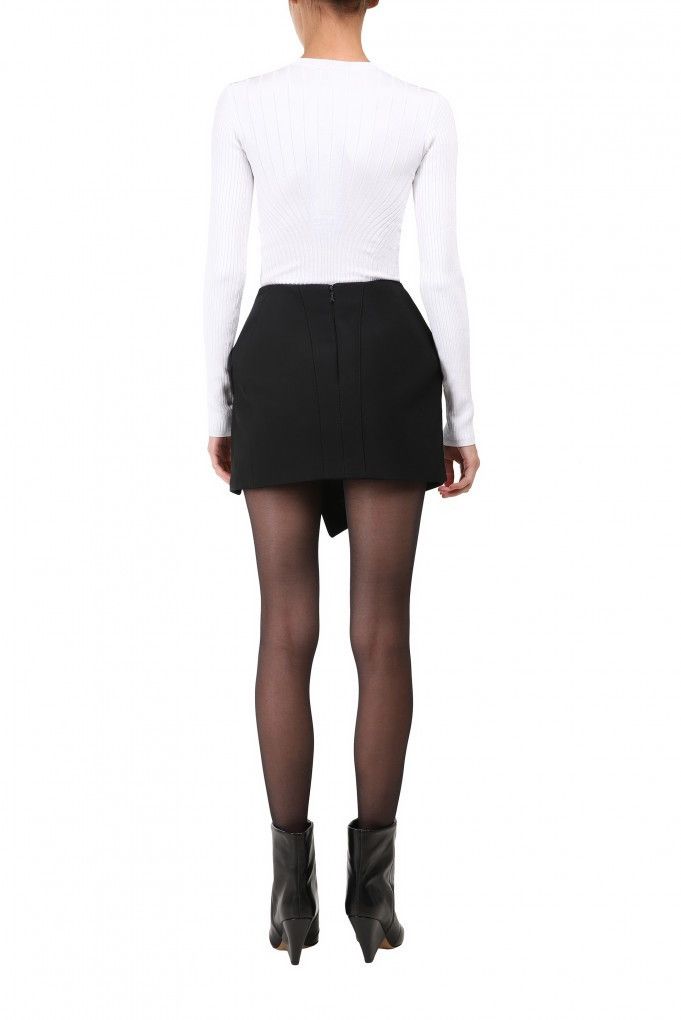 Mugler Last Size Mugler Ribbed-Knit Graphic Prints White Top Size XS / US 0-2 / IT 36-38 - 3 Thumbnail
