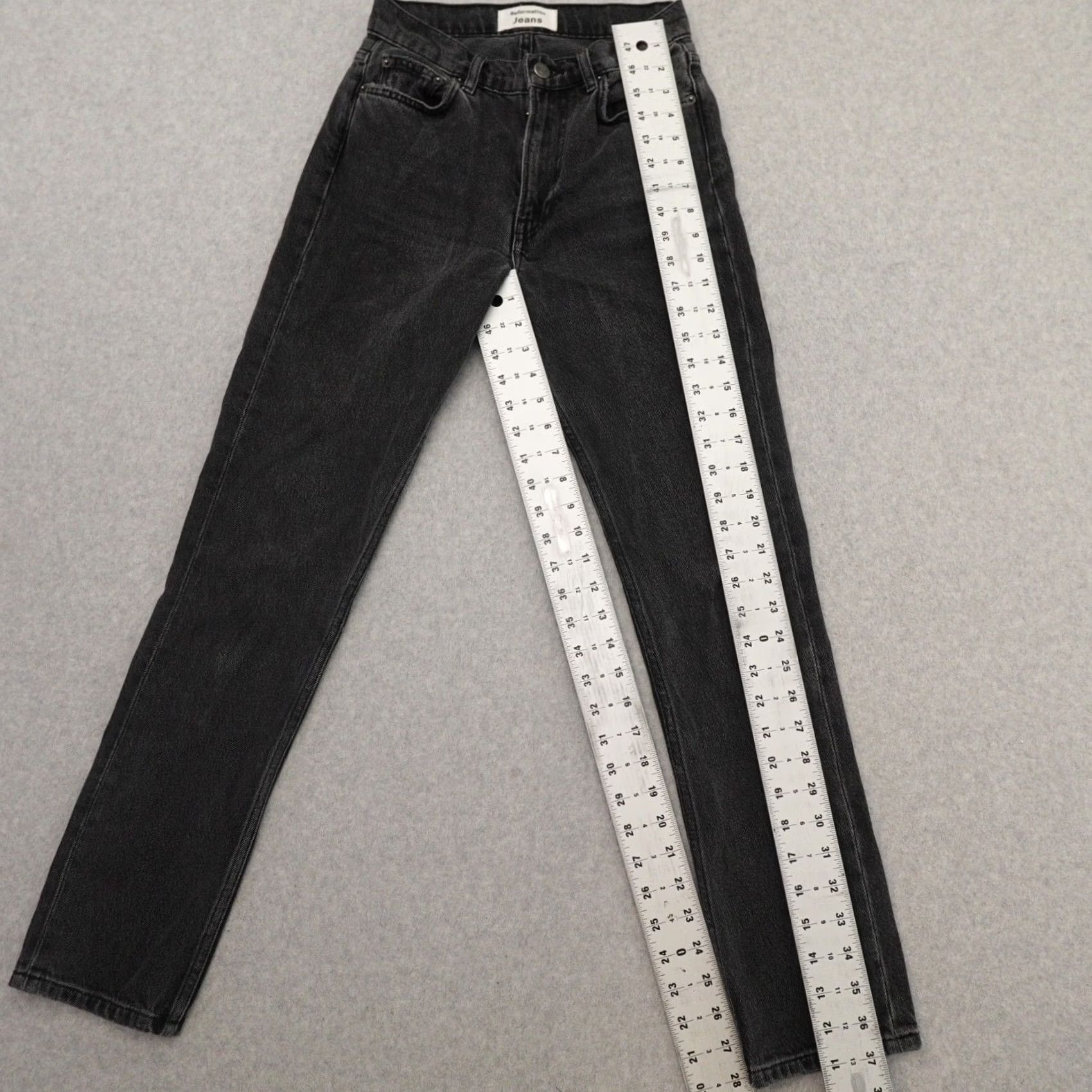 Reformation Reformation Womens Black Monterey Straight Leg Jeans 24 Zipper Fly Size 42" / US 20 - 7 Thumbnail