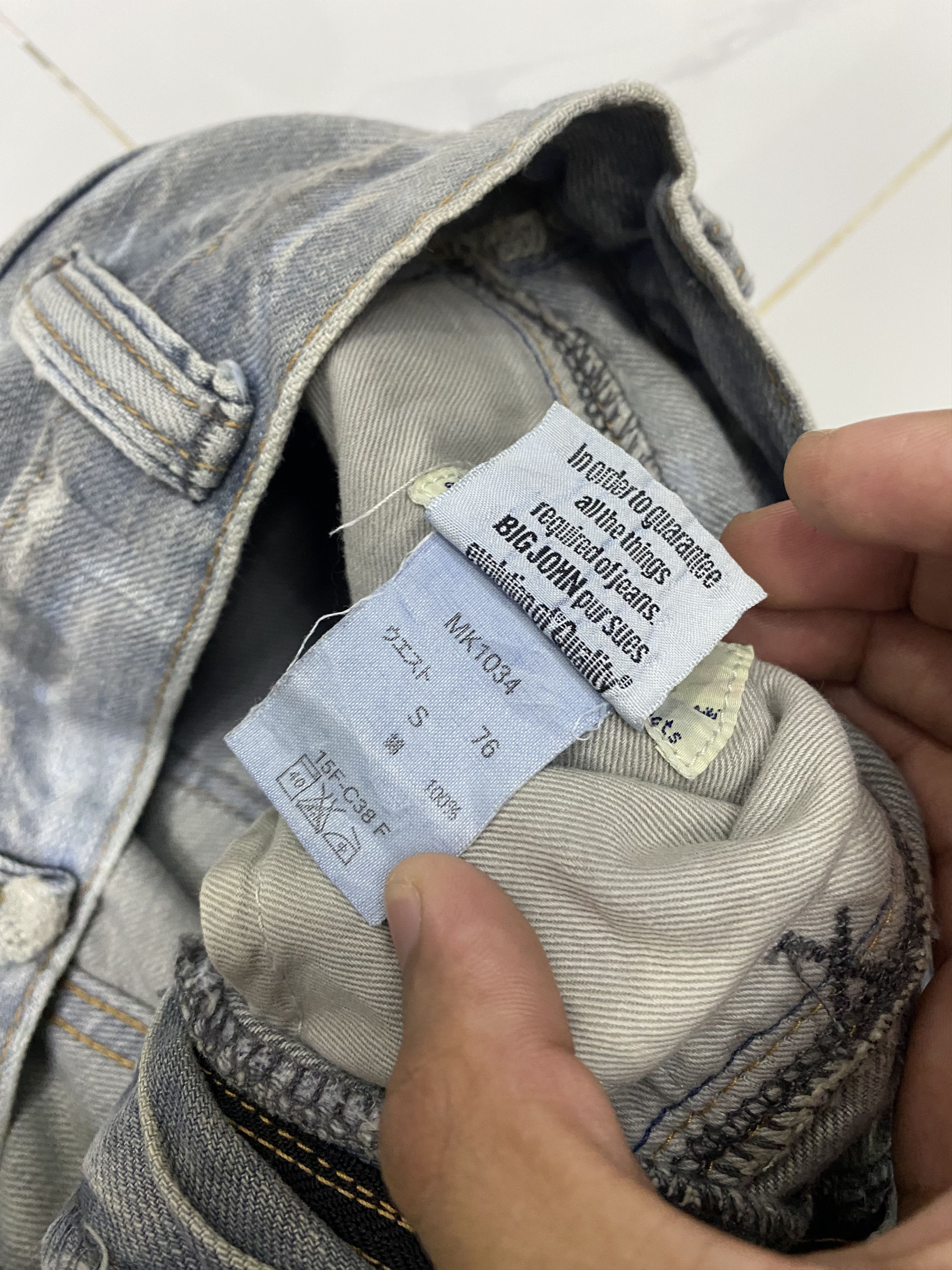 Big John Rare Big John Distress Double Knee Denim Jeans Work Size US 32 / EU 48 - 9 Thumbnail