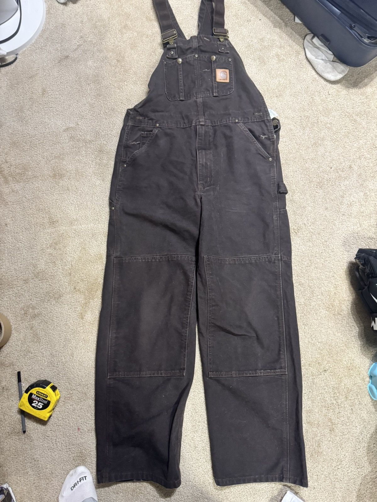 Carhartt Vintage Faded Brown Carhartt Overalls 34x32 Size US 34 / EU 50 - 1 Thumbnail