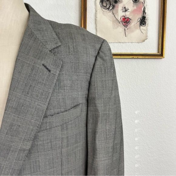 Canali Canali RSM Cashmere Houndstooth Blazer Size 50L - 2 Thumbnail