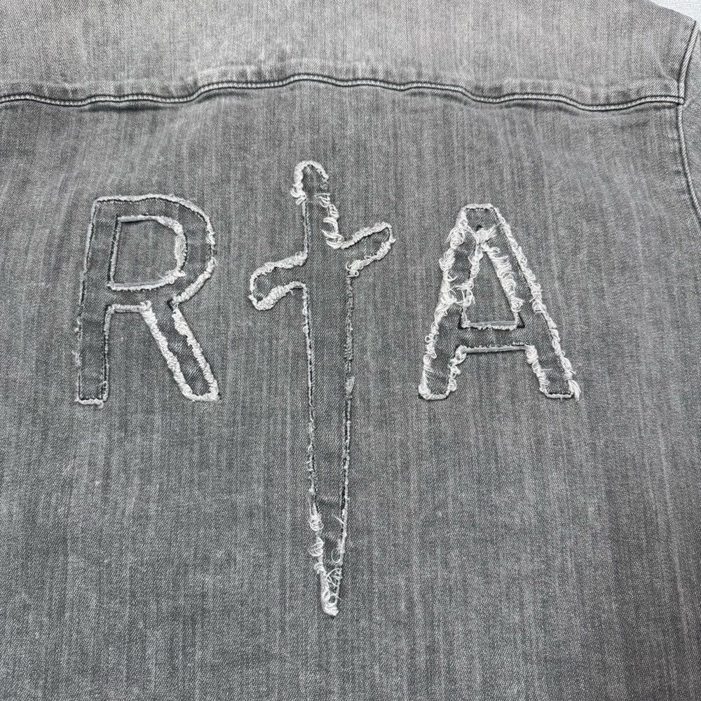 Rta NWT New RtA Gray Bruno Denim Short Sleeve Shirt Size XS Size XS / US 0-2 / IT 36-38 - 6 Thumbnail