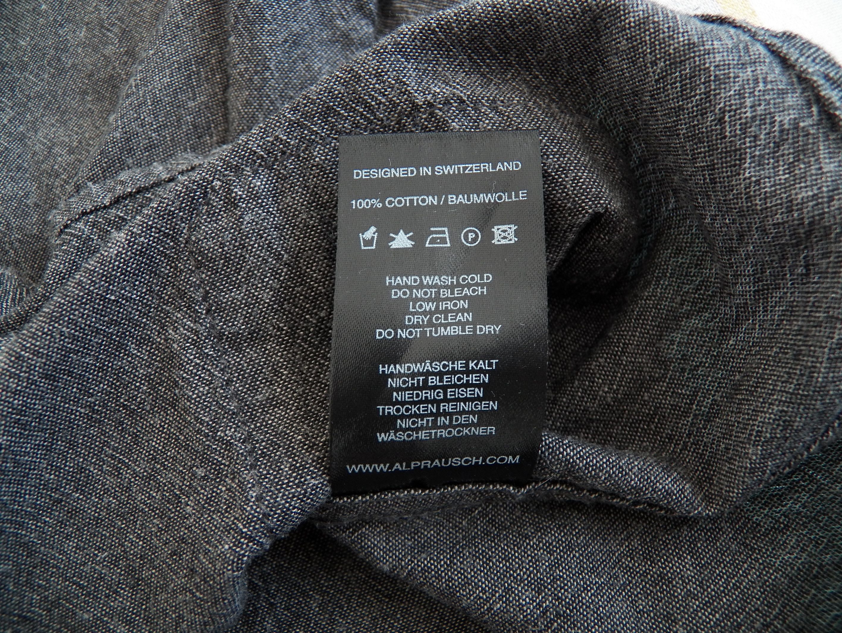 Flannel Alprausch Mens Shirt dark grey brushed oxford cotton Size US M / EU 48-50 / 2 - 6 Thumbnail