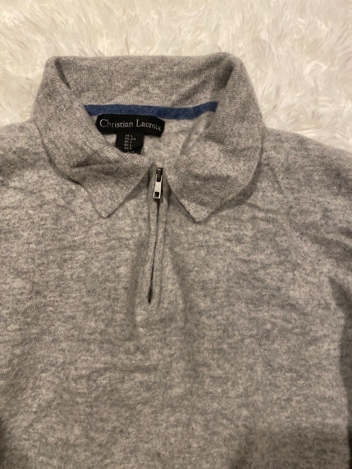 Christian Lacroix Christian Lacroix Men's 100% 2- Ply Cashmere 1/4-Zip Sweate Size US L / EU 52-54 / 3 - 6 Thumbnail