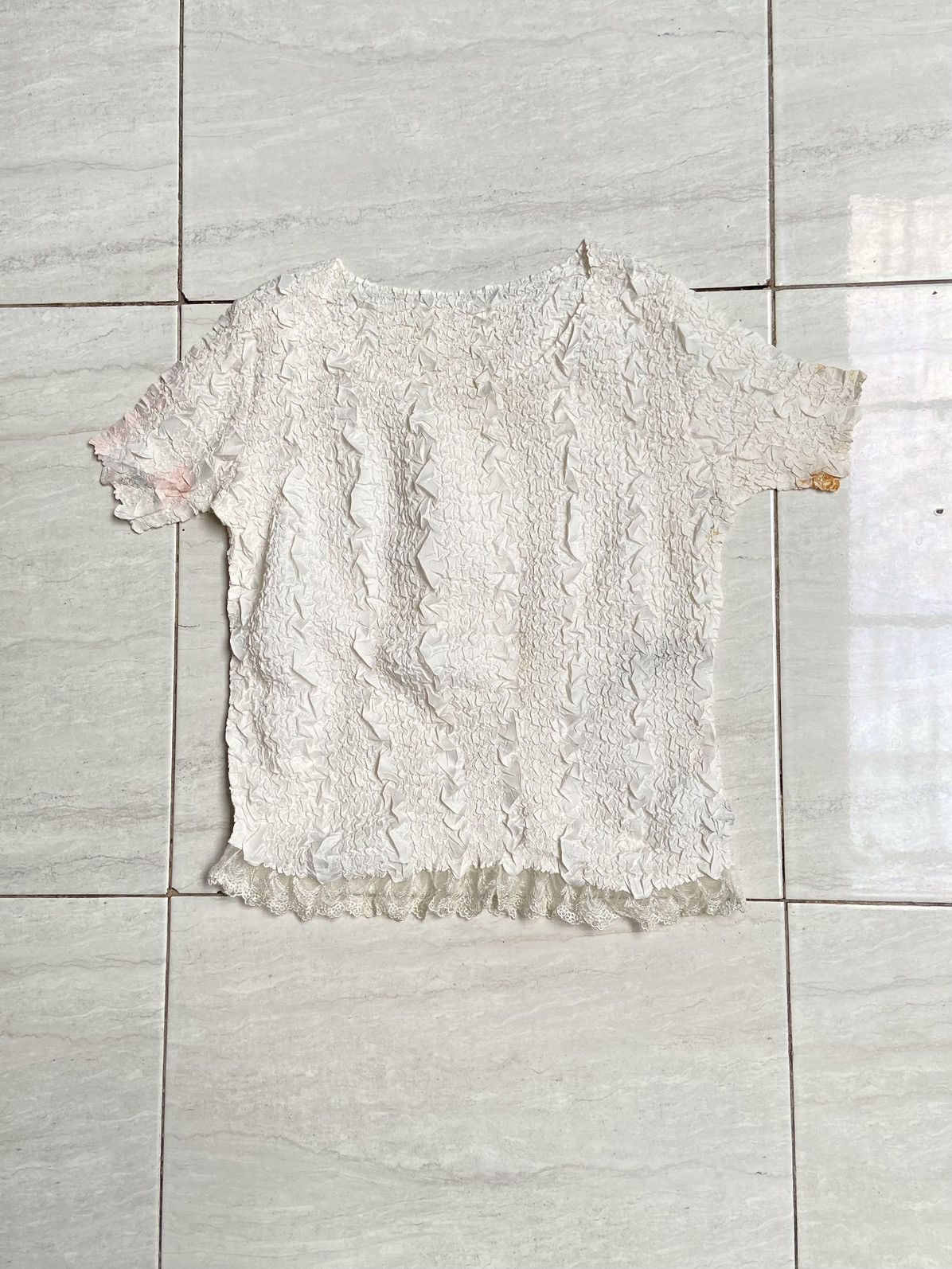 Issey Miyake × Japanese Brand YUKI TORII Wrinkle Pleats T-shirt Size US XS / EU 42 / 0 - 5 Thumbnail