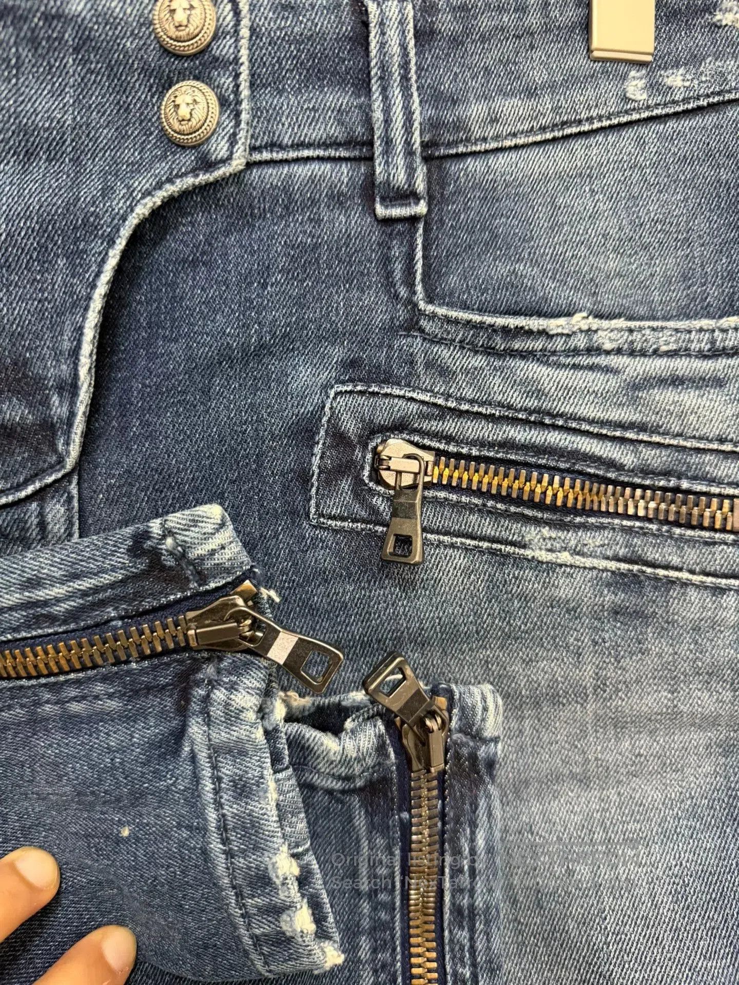 Balmain balmain classic washed blue denim pants. Size 37" - 7 Thumbnail
