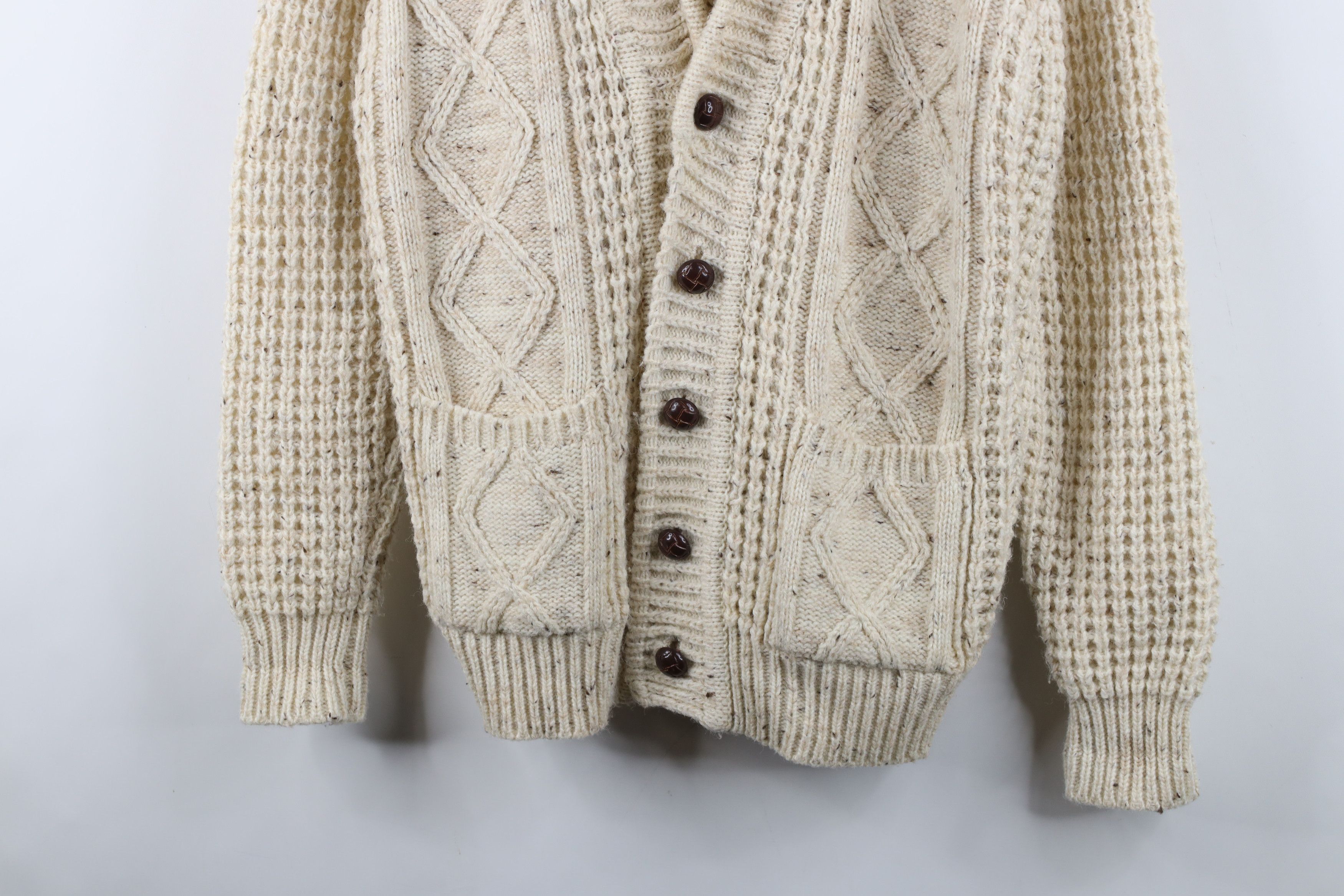 Vintage Vintage 60s Streetwear Cable Knit Fisherman Cardigan Sweater Size US M / EU 48-50 / 2 - 3 Thumbnail