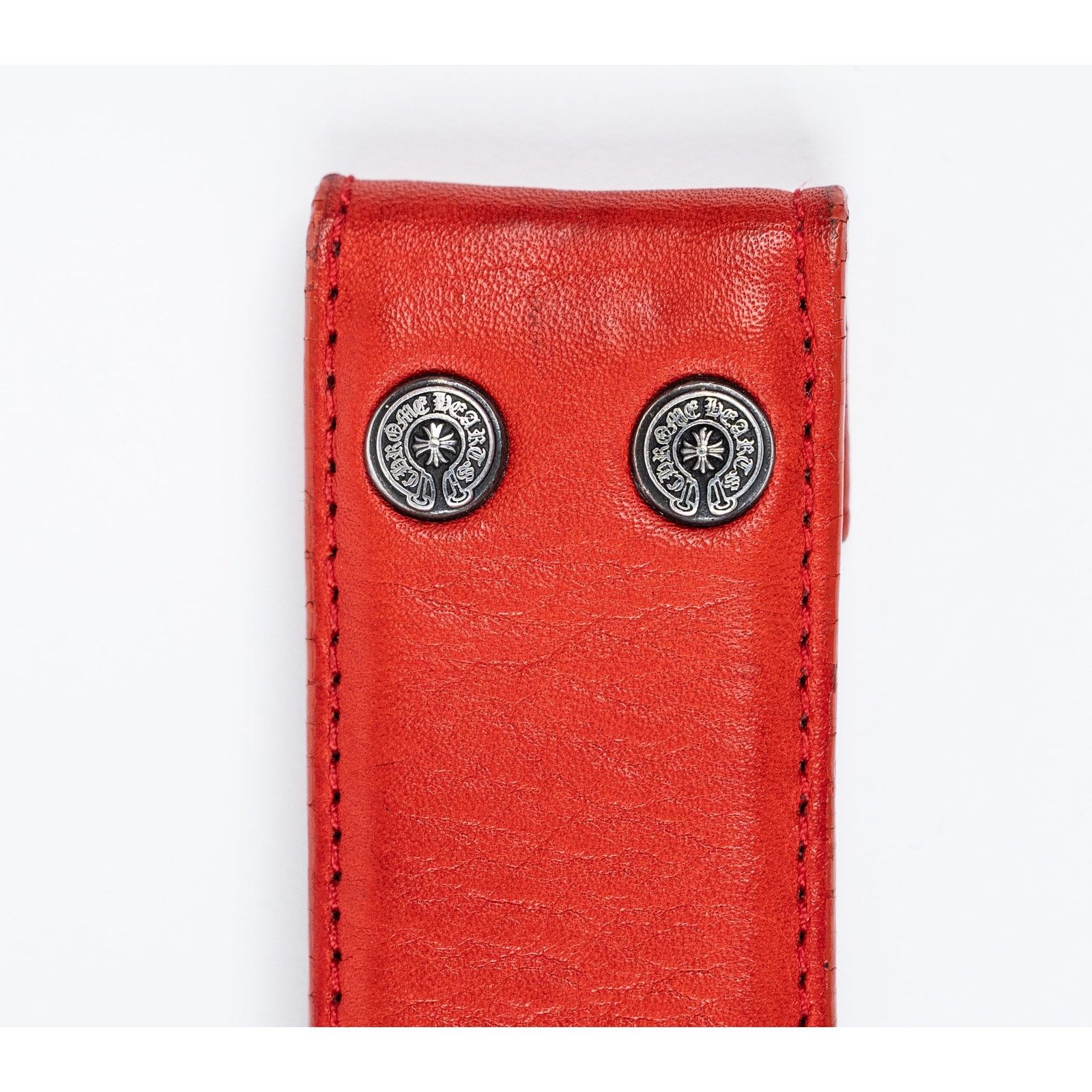Chrome Hearts Red Leather Strap Size 32 - 5 Thumbnail