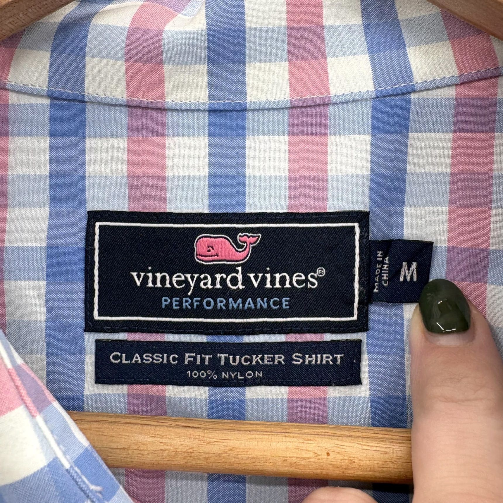 Vineyard Vines Vineyard Vines Shirt Mens Medium Blue Pink Check Performance Classic Fit Tucker Shirt Long Sleeve Button-Up Size US M / EU 48-50 / 2 - 3 Thumbnail