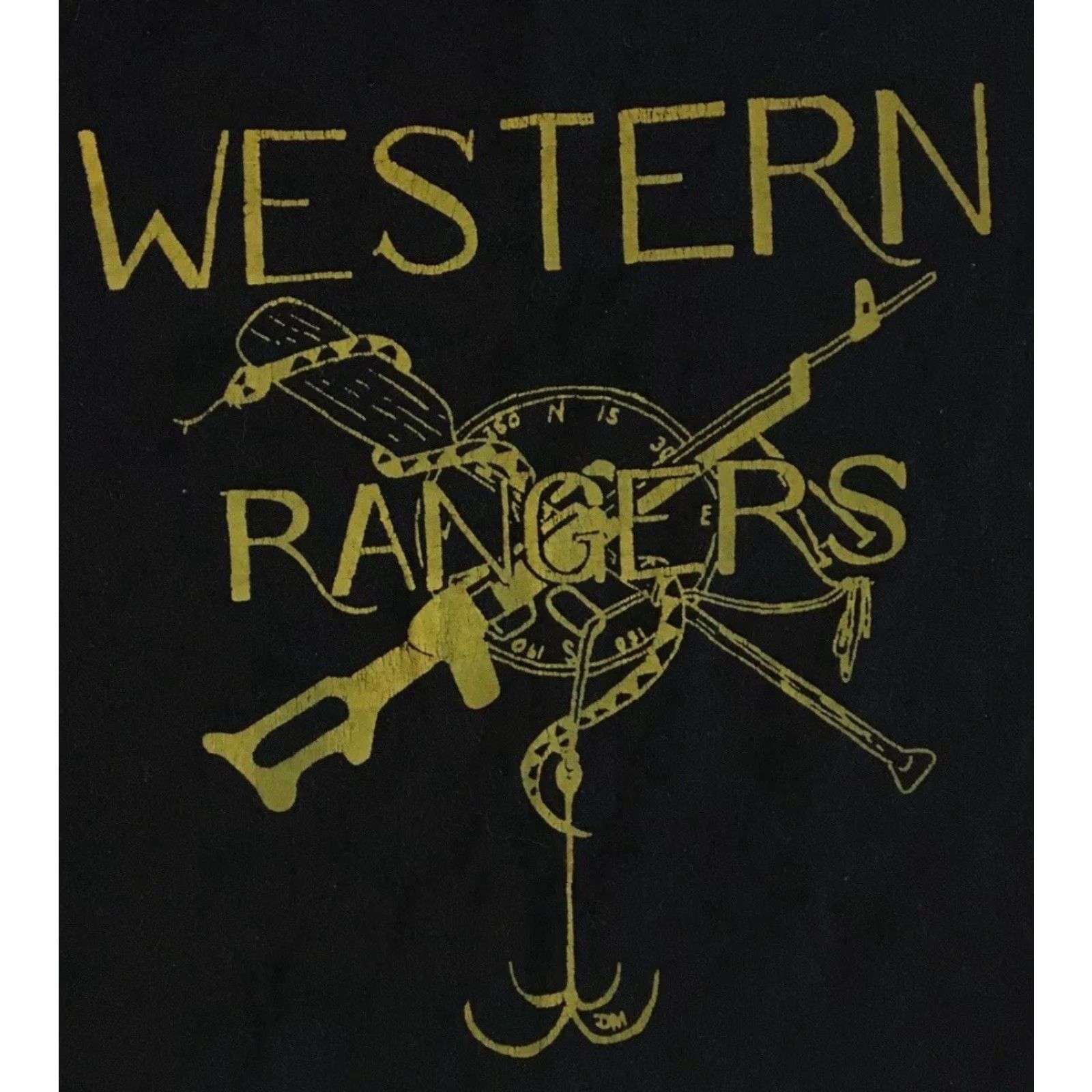 Vintage VINTAGE Russell Western Rangers Faded Gun Shirt S Black 80s 90s Grunge Army Biker Graphic Tee Mens Size US S / EU 44-46 / 1 - 3 Thumbnail
