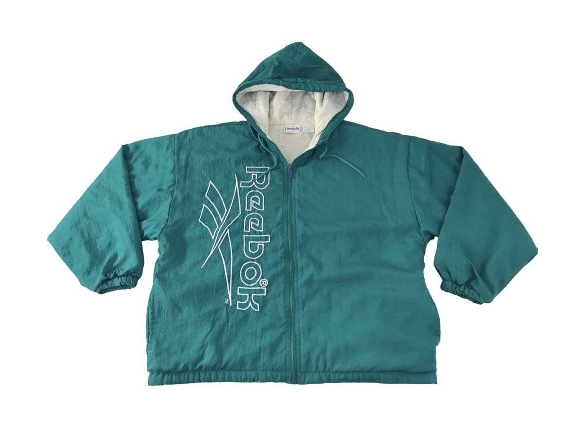Reebok 90s Reebok Hooded Quilted Jacket Embroidery Big Log Size US XL / EU 56 / 4 - 1 Thumbnail