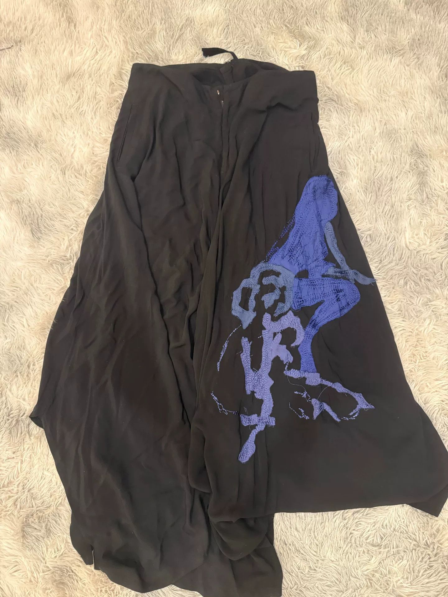 Yohji Yamamoto Yohji Yamamoto Blue Silk Print Pants Size US 34 / EU 50 - 1 Thumbnail