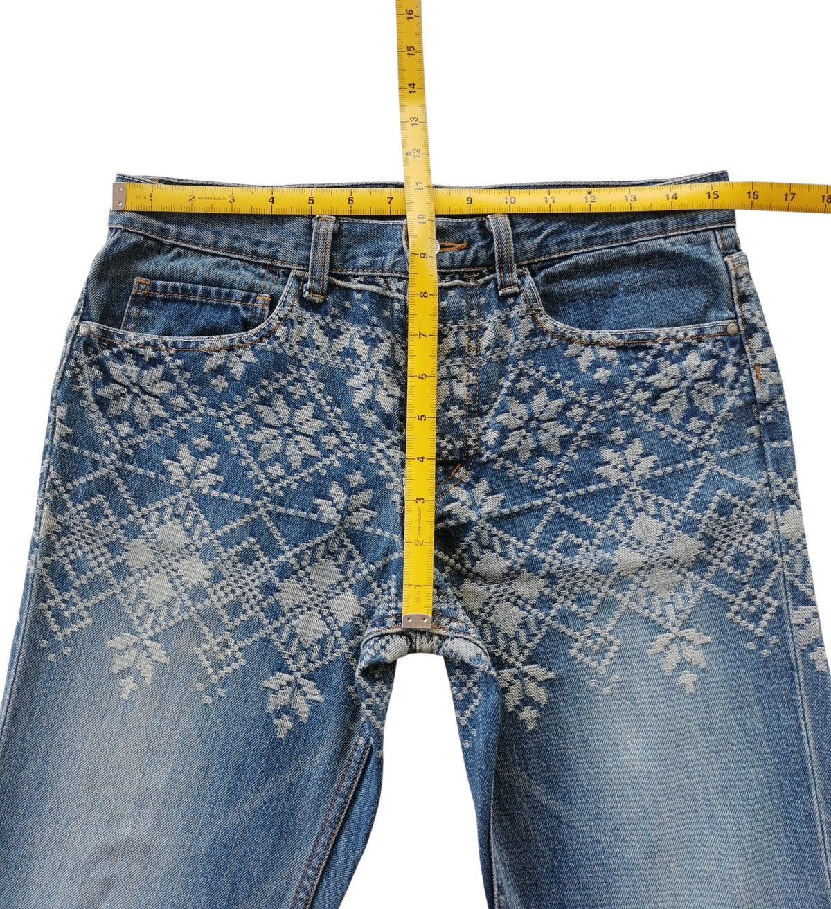 Iroquois Japan Japanese Brand Iroquois Slim Jeans Damask Pattern - 30x43 Size US 30 / EU 46 - 13 Thumbnail