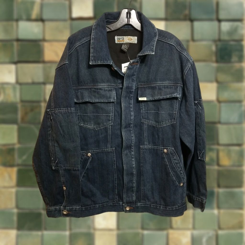 Enyce VINTAGE Enyce Denim UTILITY Jean Jacket XL Men Blue Denim Jacket Jeans Casual Button-Down Collar - Size US 36 / EU 52 - 1 Thumbnail