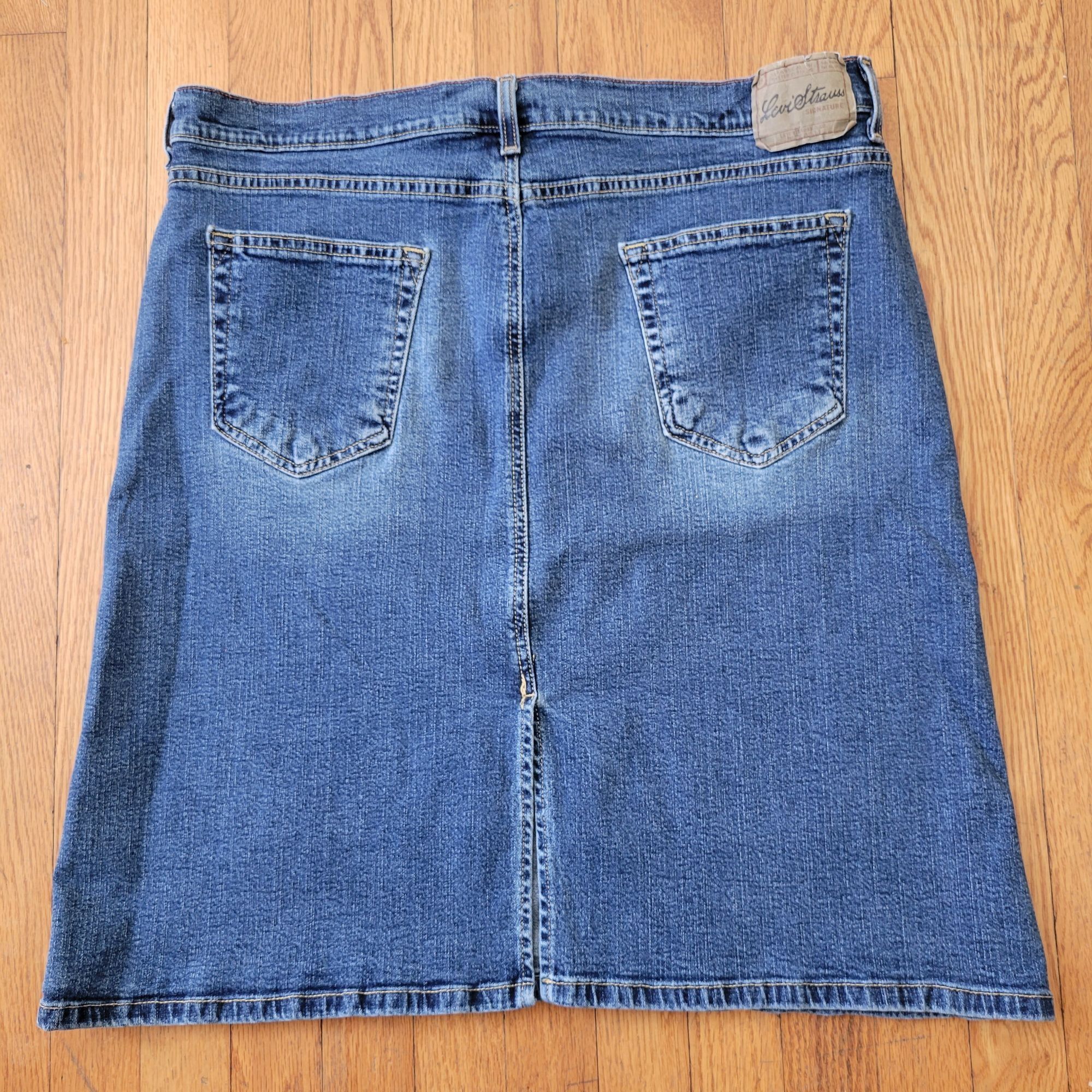 Levi's Levis Denim Skirt Blue Jean Cotton 18 Modest Church Gr Size 40" / US 18 - 4 Thumbnail